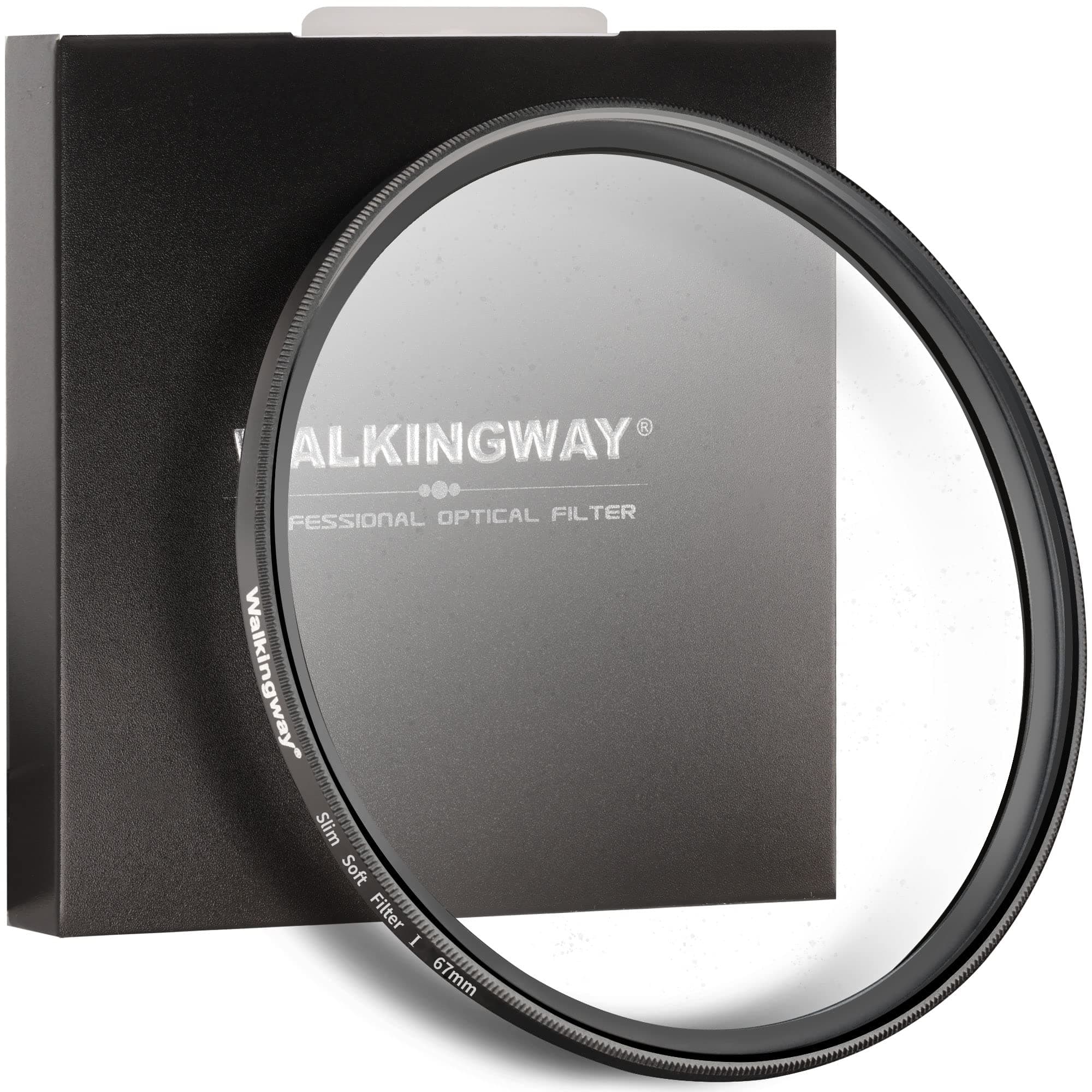 Walking Way 67MM White Pro Mist Diffusion Lens Filter, Dreamy Fog & Soft Glow Effect Filter for Video/Vlog/Portrait, HD Glass, Scratch-Resistant, Ultra-Slim Frame, No Vignetting (Light-Soft 1)