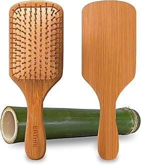 Wooden Paddle Hair Brush for Women & Men | Air-Cushioned Bristles for Gentle Detangling | Eco-Friendly Bamboo Handle Smooth Styling for All Hair Types Durable & Travel-Friendly Design