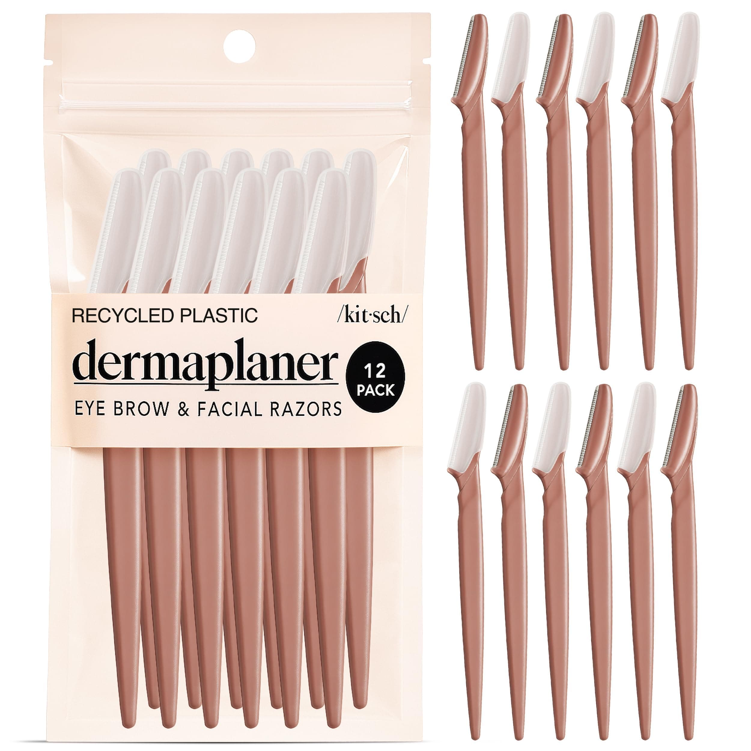 Kitsch, Recycled Plastic Dermaplaner, Terracotta, 12 Pieces