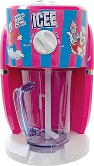 Genuine ICEE Brand Counter-Top Sized ICEE at Home Shaved Ice Slushie Maker, Parlor Pink w/Bonus Syrup and Cups