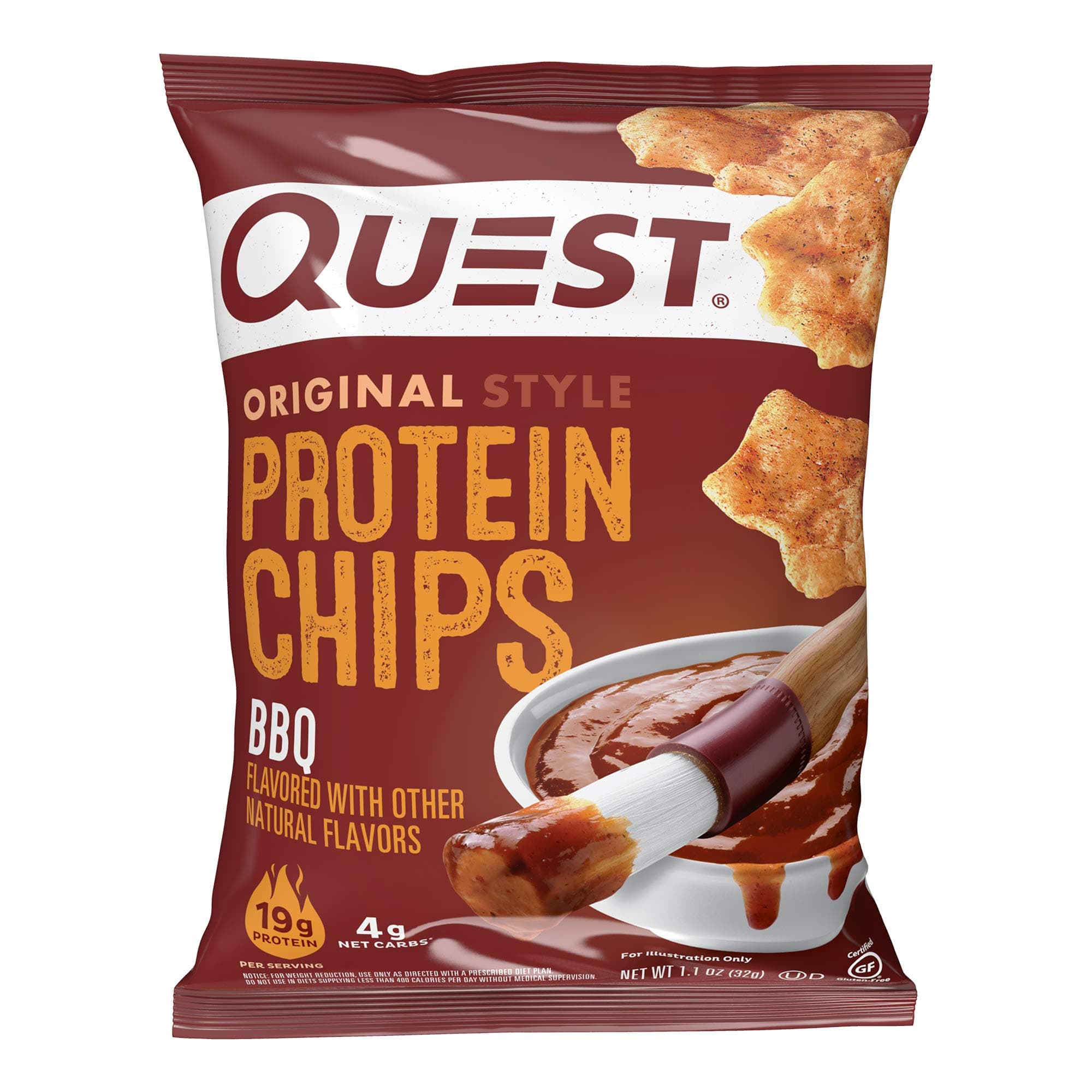 Nutrition Protein Chips, BBQ, High Protein, Low Carb, 1.1 Ounce (Pack of 12)
