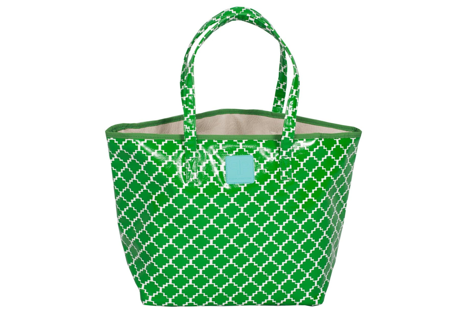 Spillproof, Multi-Functional Tote Diaper Bag - Green Geometric