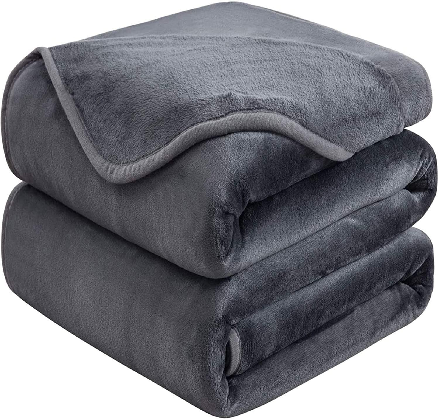 Soft Queen Size Blanket for Fall Winter Spring All Season Warm Fuzzy Microplush Lightweight Thermal Fleece Summer Autumn Blankets for Couch Bed Sofa,90x90 Inches,Dark Gray