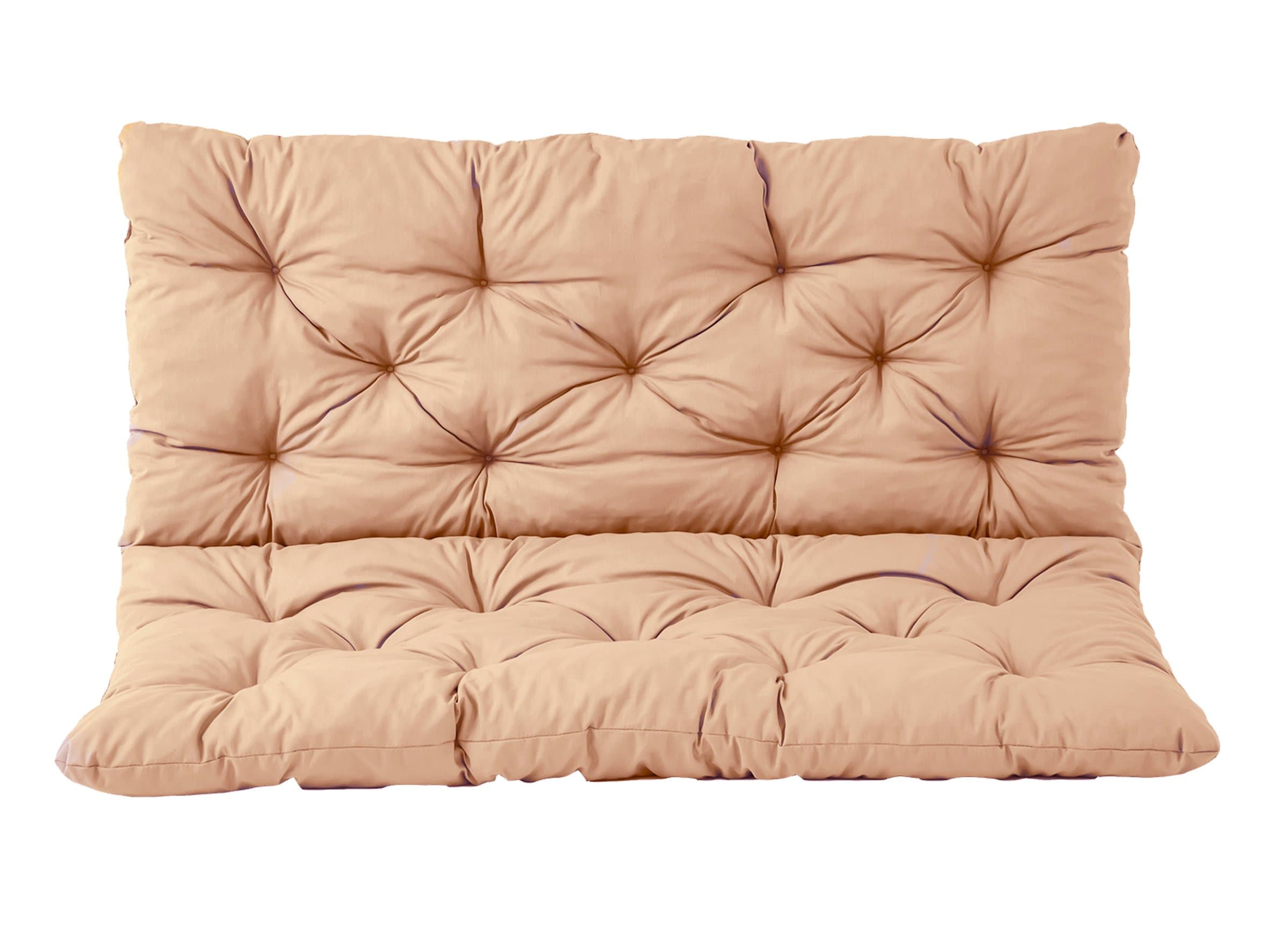 Ambientehome 150 x 98 x 8 cm HANKO 3 Seater Garden Bench Cotton Padded Low Back Cushion - Apricot