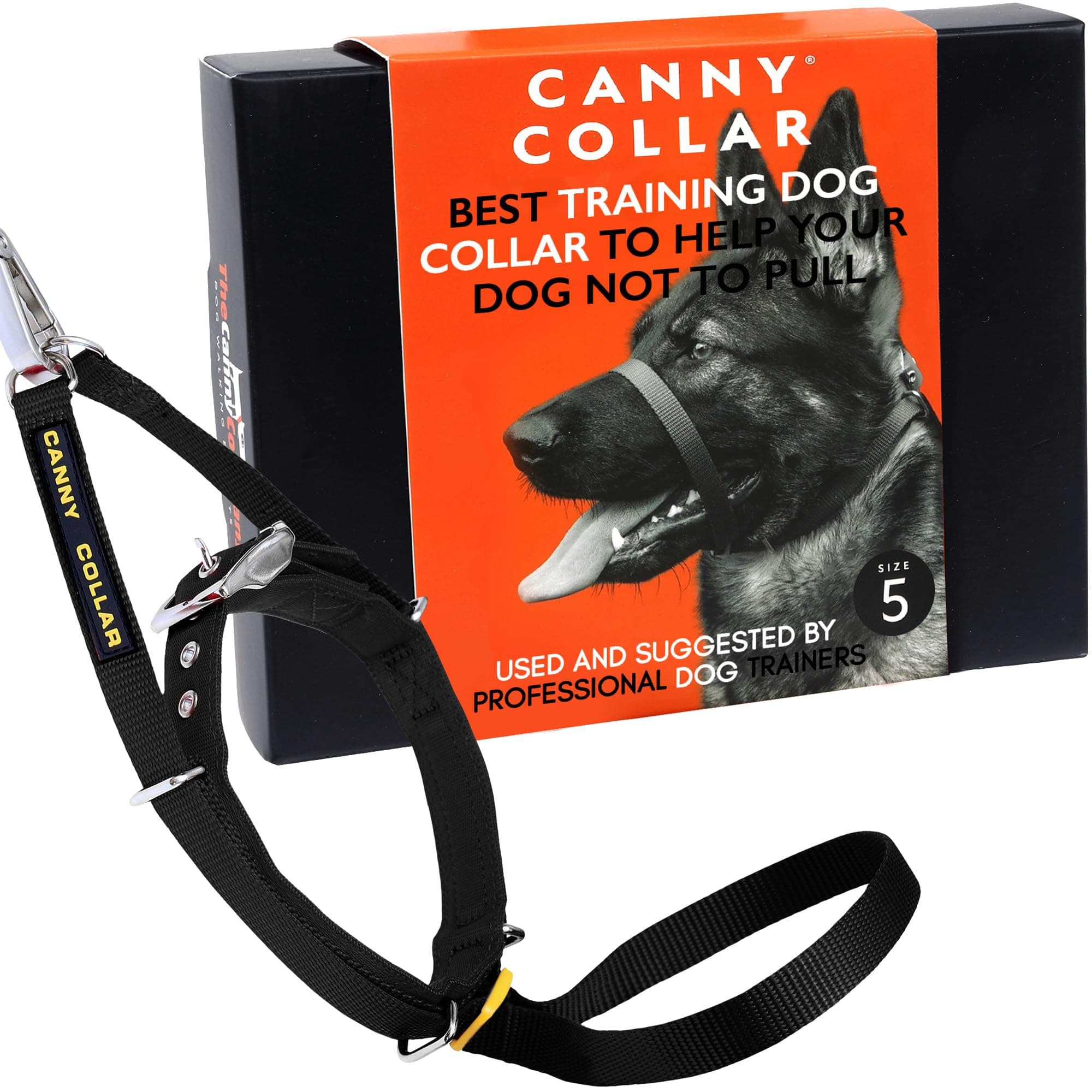 Collar No-Pull Dog Head Collar | Train Your Dog to Stop Pulling & Walk On a Loose Leash | Gentle, Safe, Comfortable Training Aid | Medium/Large Dogs | Black, Size 5