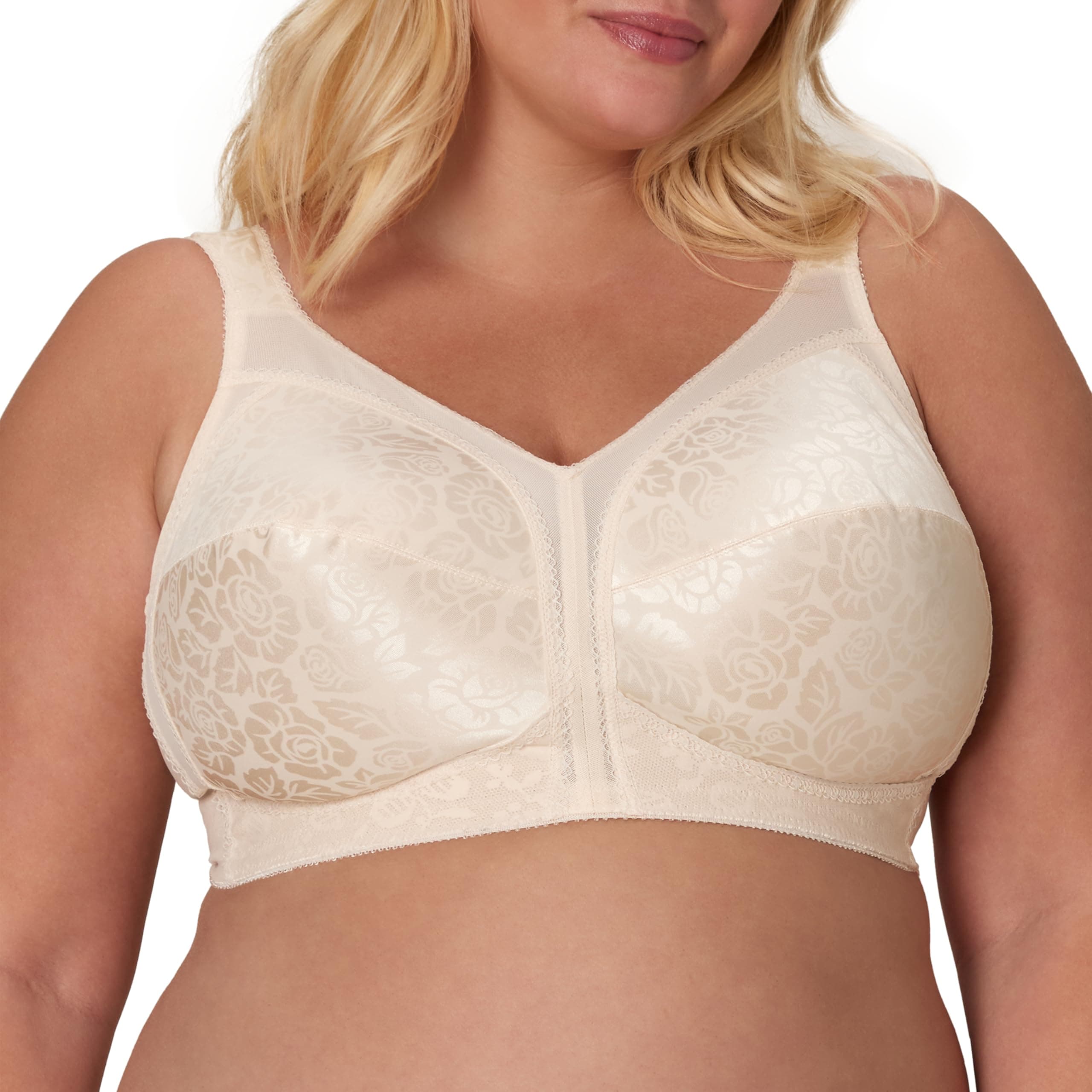 Playtex Women's Wireless Bra, 18 Hour Plus-Size Bras Available, Full Coverage, Smoothing, 4693, Single or 2-Pack
