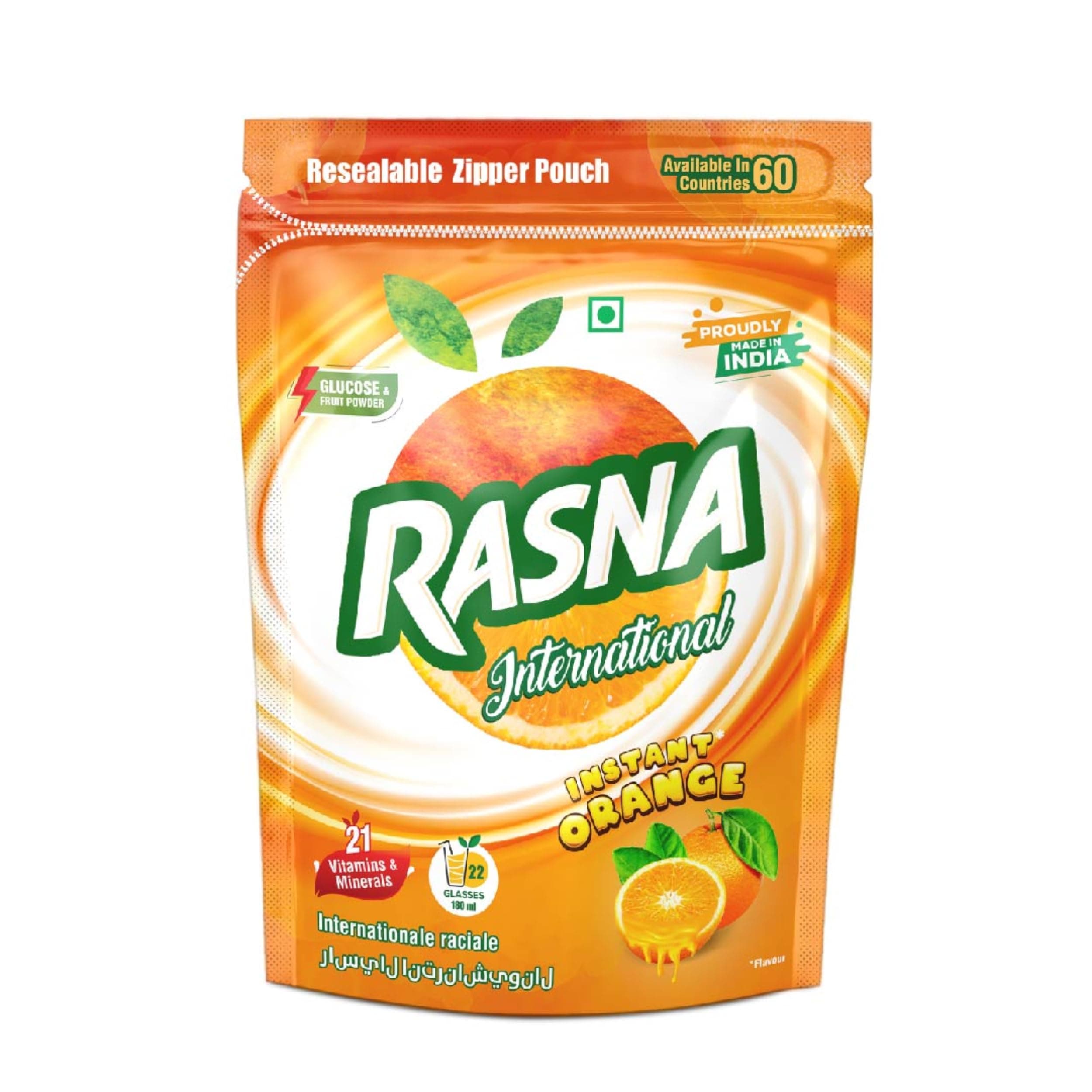Rasna Fruit Plus 500gm Polypouch, Orange Pack of 2