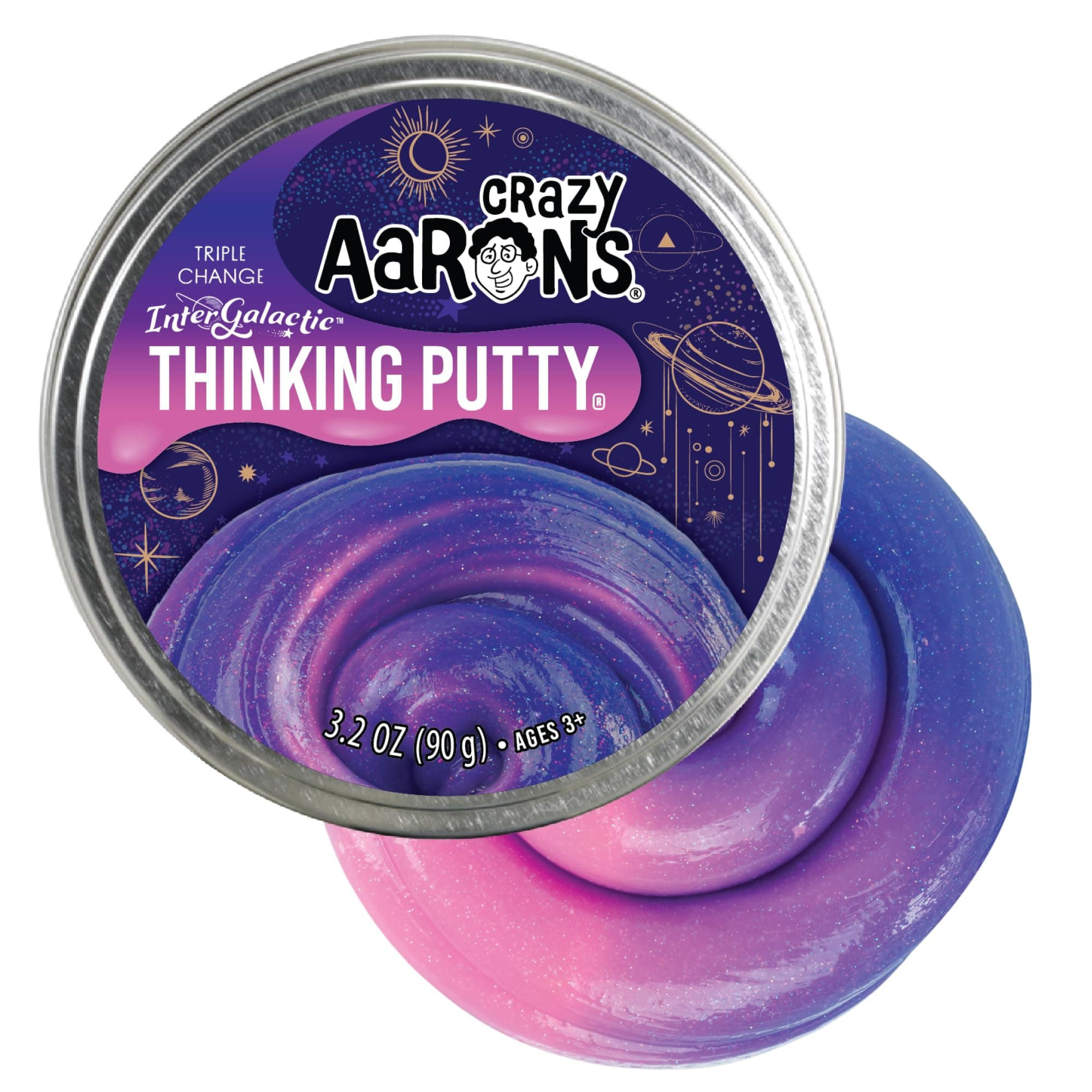 Crazy Aaron's Thinking Putty - Intergalactic Triple Color Changing Putty - Stress and Anxiety Reducing Putty for Kids - Non-Toxic, Never Dries Out