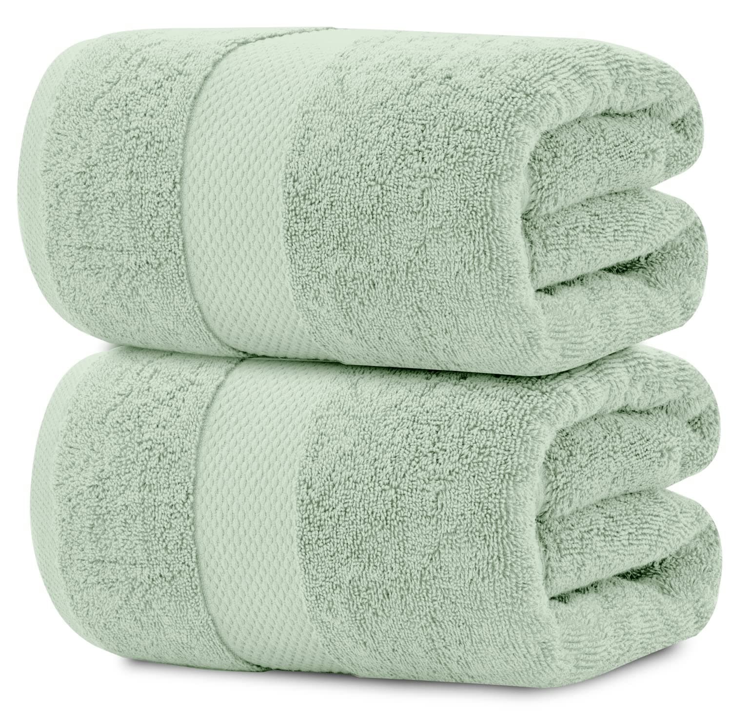 Luxury Bath Sheet Towels Extra Large | Highly Absorbent Hotel spa Collection Bathroom Towel | 35x70 Inch | 2 Pack (Green)