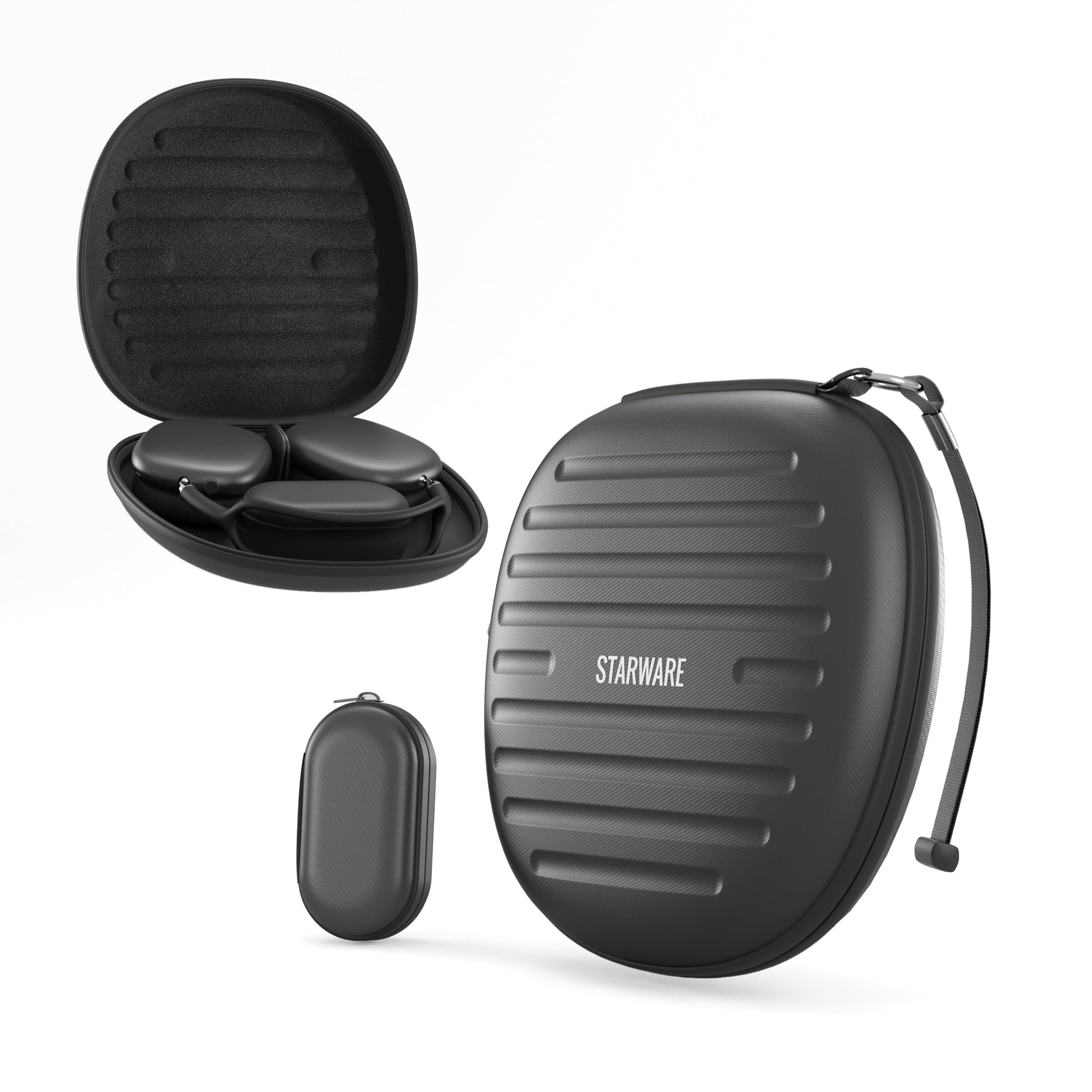 STARWARE Hard Case for Apple AirPods Max Supports Sleep Mode, Travel Carrying Headphone Storage Bag, Upgraded Smart Case for Headphones, Removable Pouch for Cable, Charger and Accessories