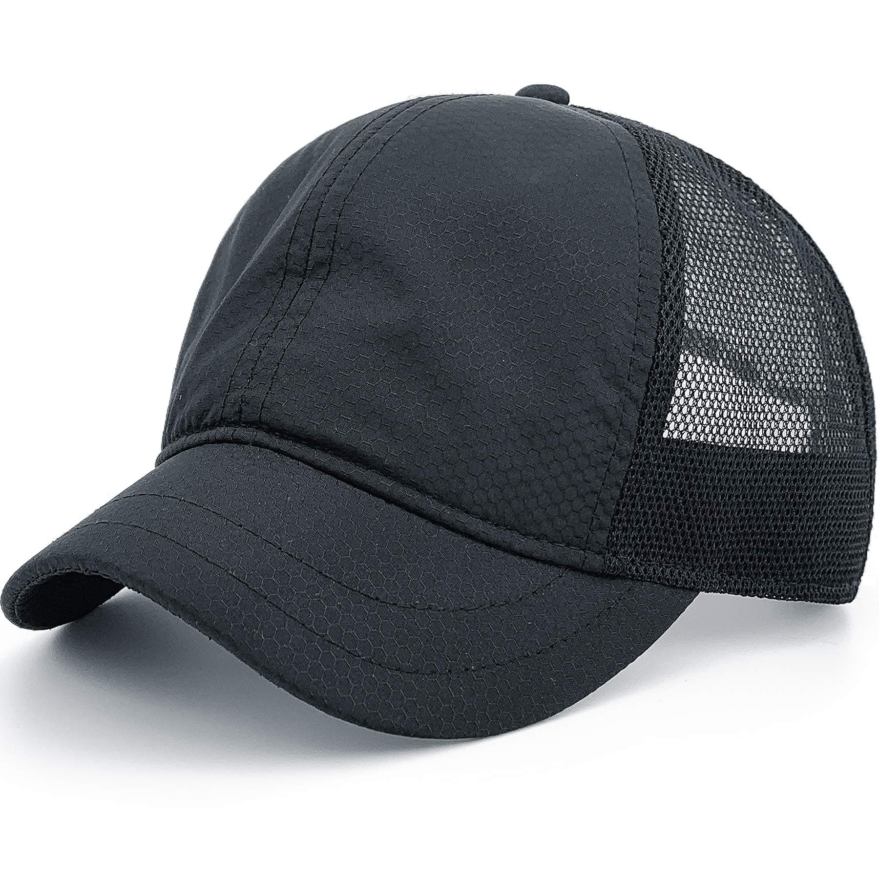 REDSHARKS Short Bill Hat Quick Dry Short Brim Hat Mesh Back Trucker Baseball Dad Cap