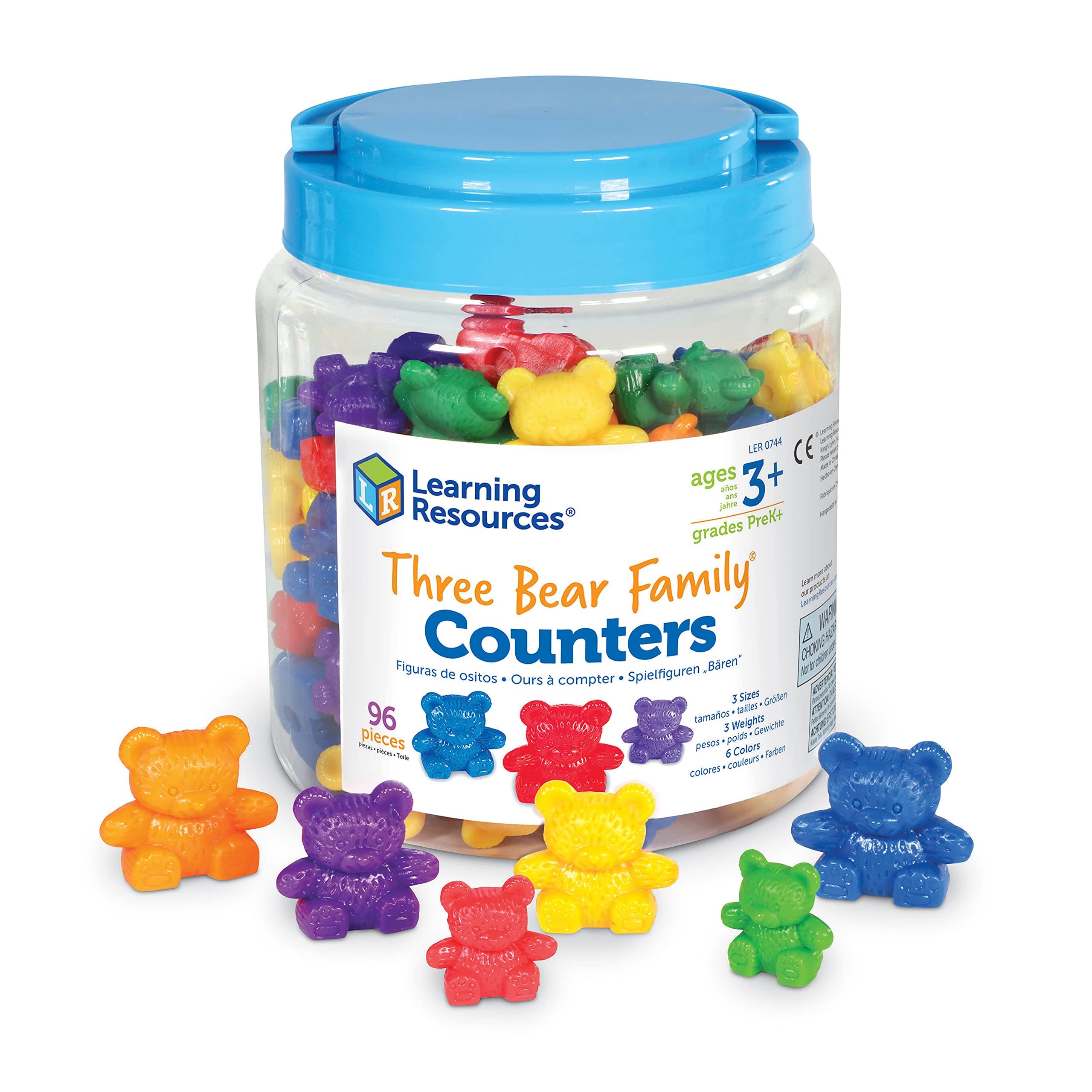 – LER0744 Three Bear Family Counter Set, Rainbow, Set of 96