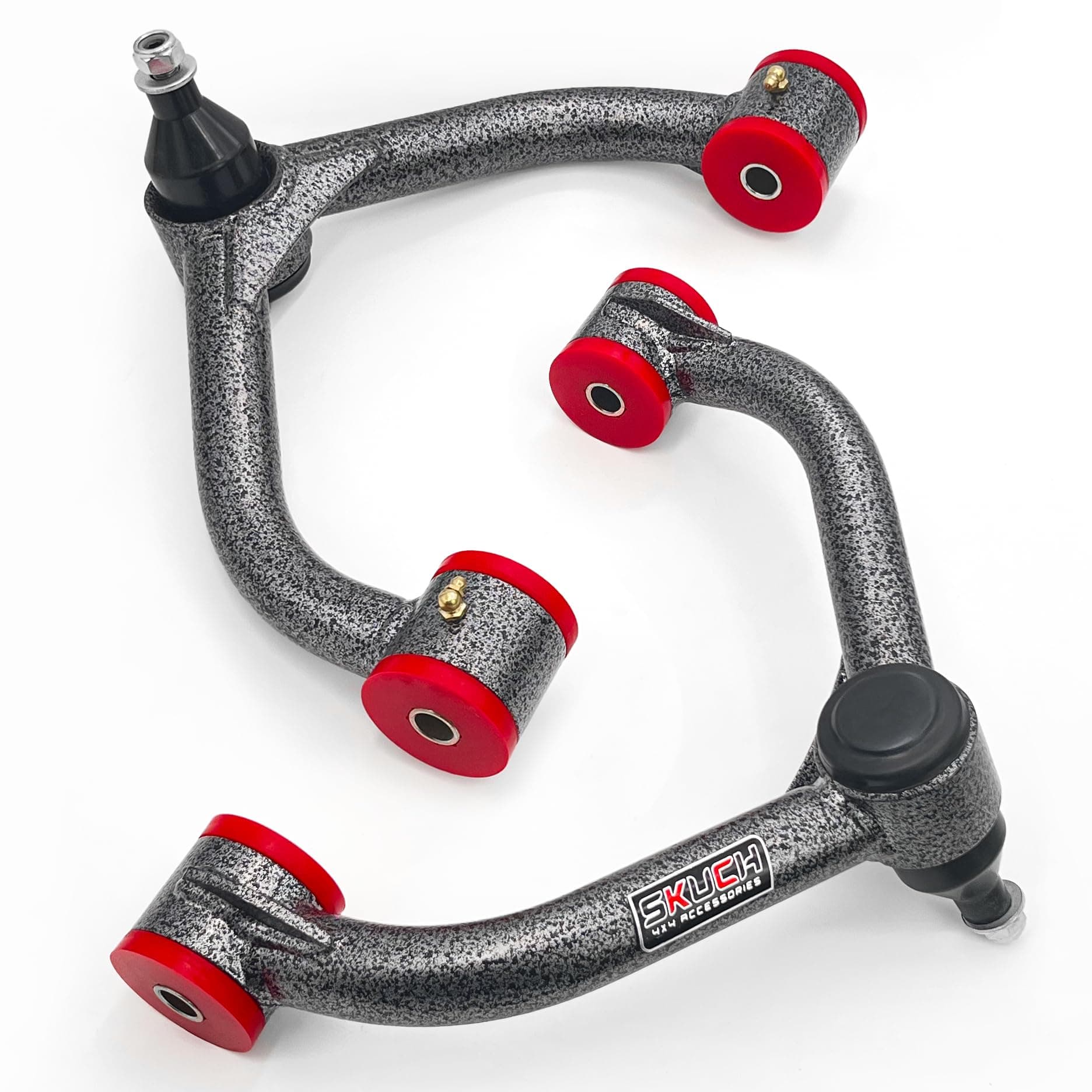 Front Upper Control Arms for 2011-2019 Chevy Silverado 2500HD 3500HD，2011-2019 GMC Sierra 2500HD 3500HD，2-4" Lift PU Bushing Suspension Control Arm, Replacement OEM Factory Suspension Arm, 2PC