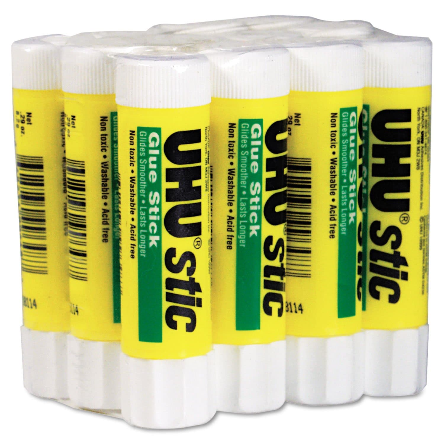 UHU Stic Permanent Clear Application Glue Stick, 0.29 oz, 12 Sticks per Pack (99450)