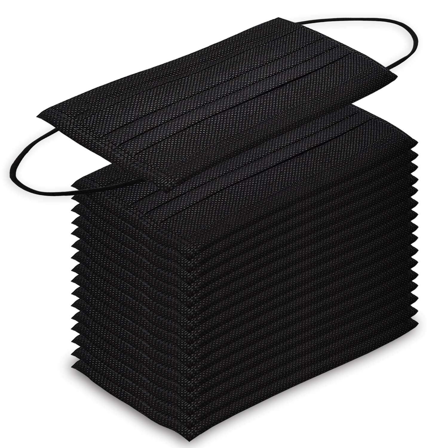Joyeah 100 Pcs Disposable Face Masks Dust Filter Masks Breathable Black Face Masks with Elastic Ear Loop