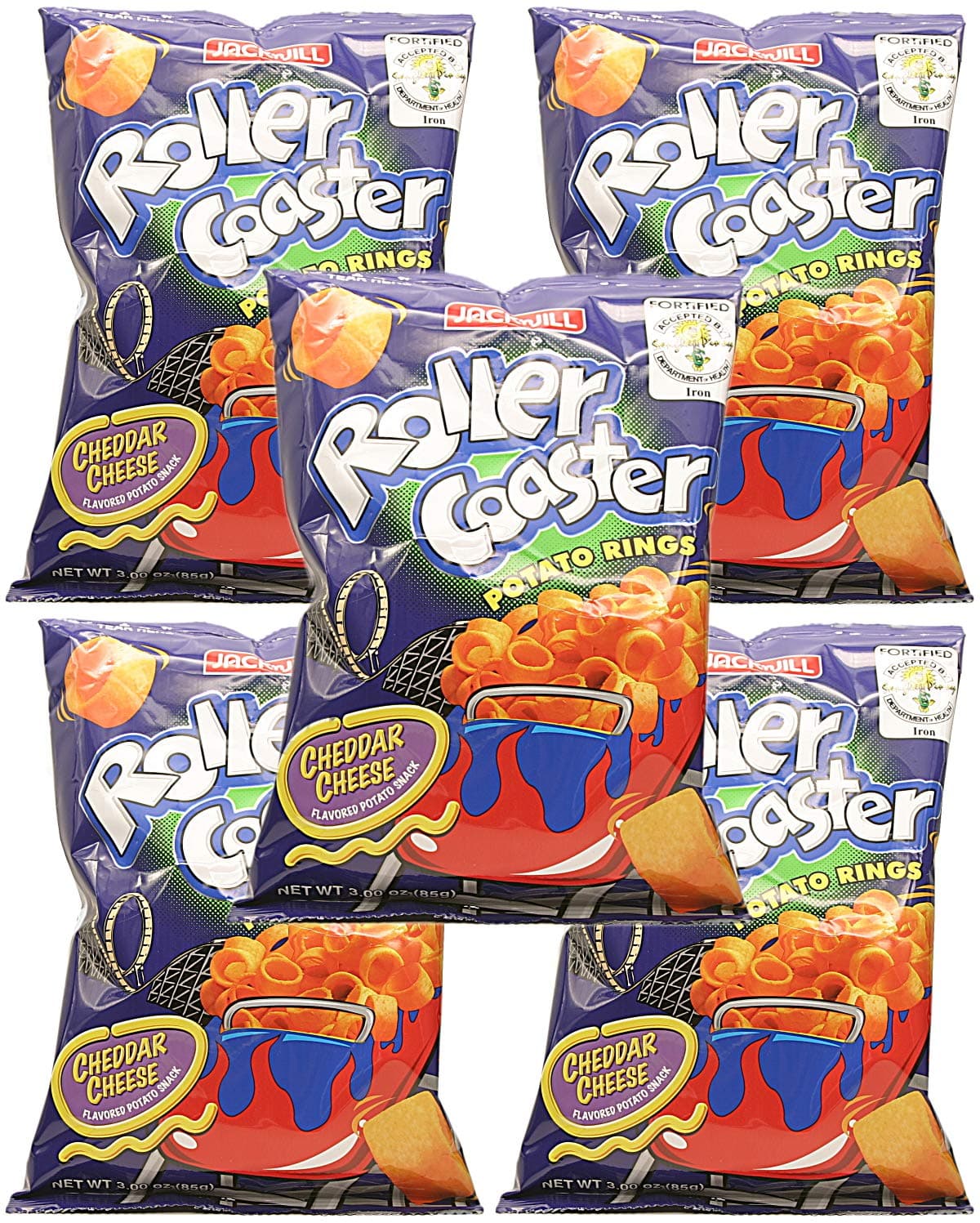 Jack'n Jill, Roller Coaster Cheddar Cheese Potato Rings (Pack of 5), Imported from The Philippines, 3.00 oz (each)