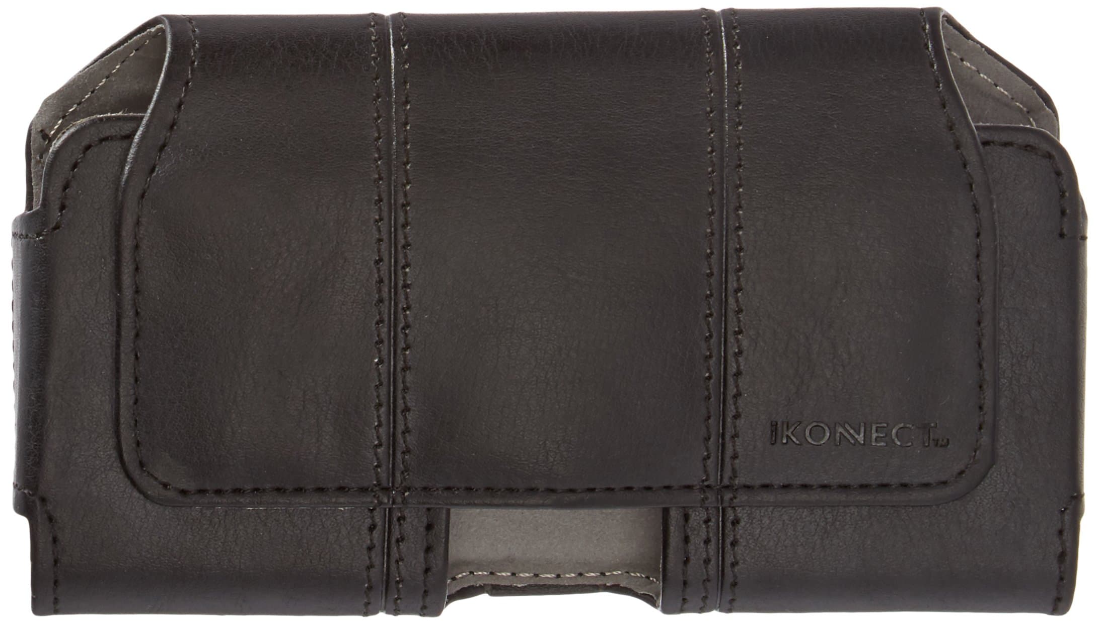 Quick Draw PU Leather Pouch Side Belt Clip Case Skin Cover for Apple iPhone 7 Samsung Galaxy S 5 S 6 S7 and Smart Phones Black (Fits With Any Slim Style Case)