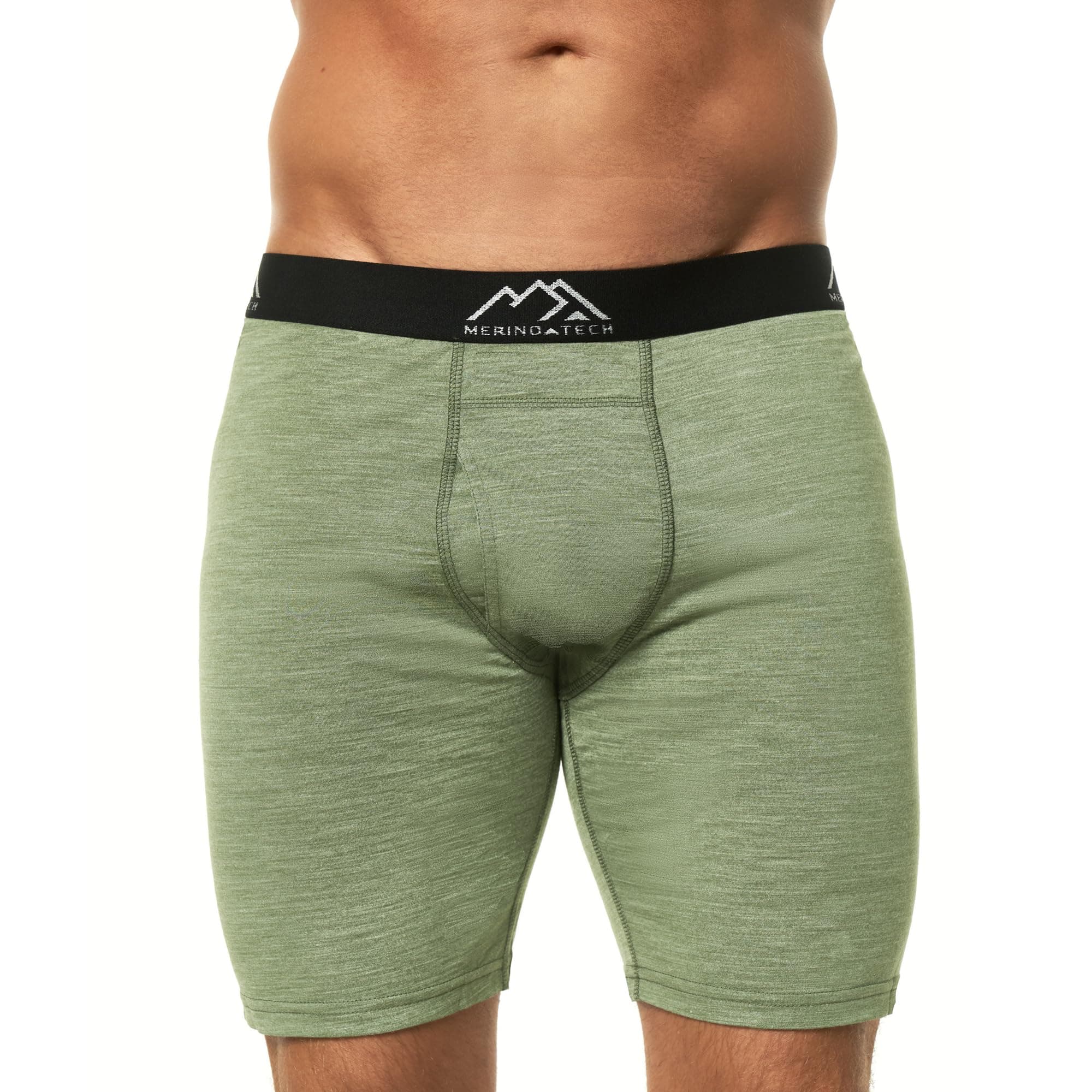 Merino Wool Boxer Shorts (Heather Green 1 Pack, Medium)