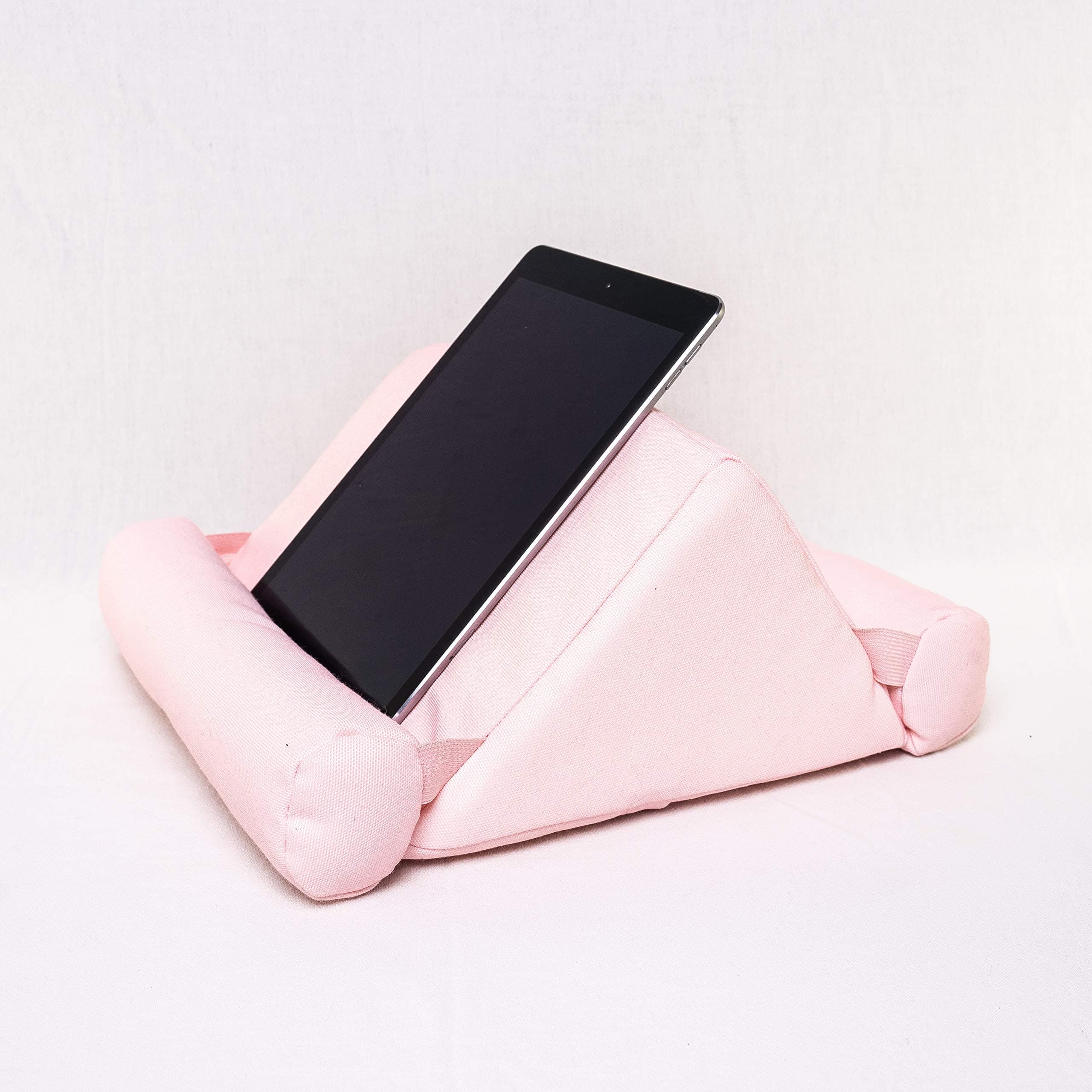 The ComfView Tablet Pillow - Soft Bed Stand Compatible with iPads, Tablets, Books, Smartphone, Magazines - Lap Wedge Mount for Reading, Gadgets, Watching Movies - 11x12x6-Inch (Pink)