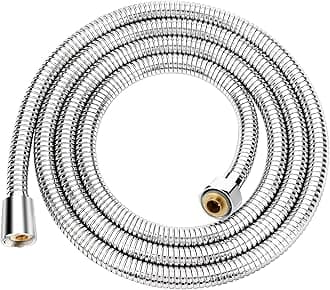 Shower Hose 1m, 39" Chrome Stainless Steel Shower Pipe, Anti Kink and Leakproof, Short Shower Cable, Easy DIY Replacement