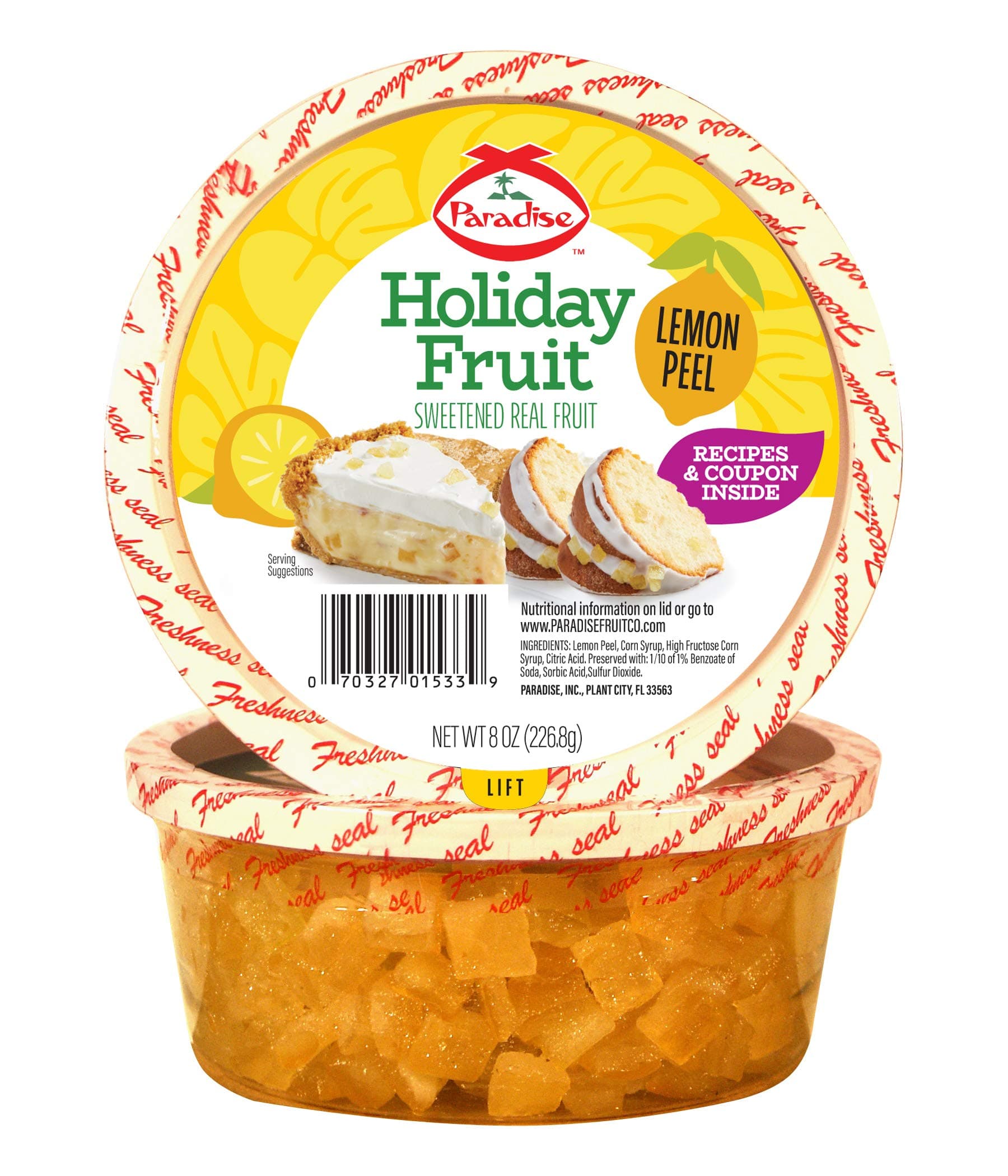 Paradise Diced Lemon Peel, 8 Ounce