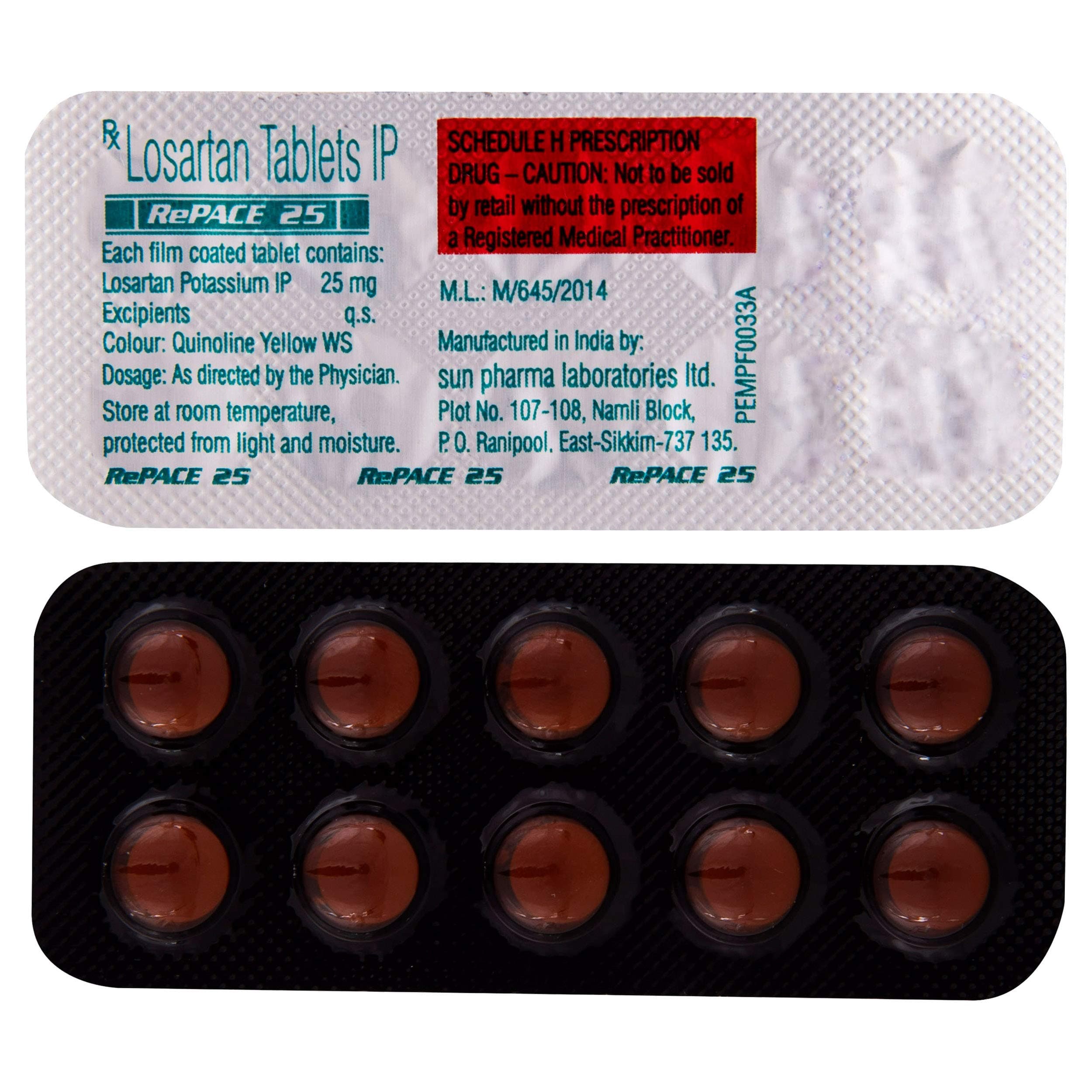 Repace 25 - Strip of 10 Tablets