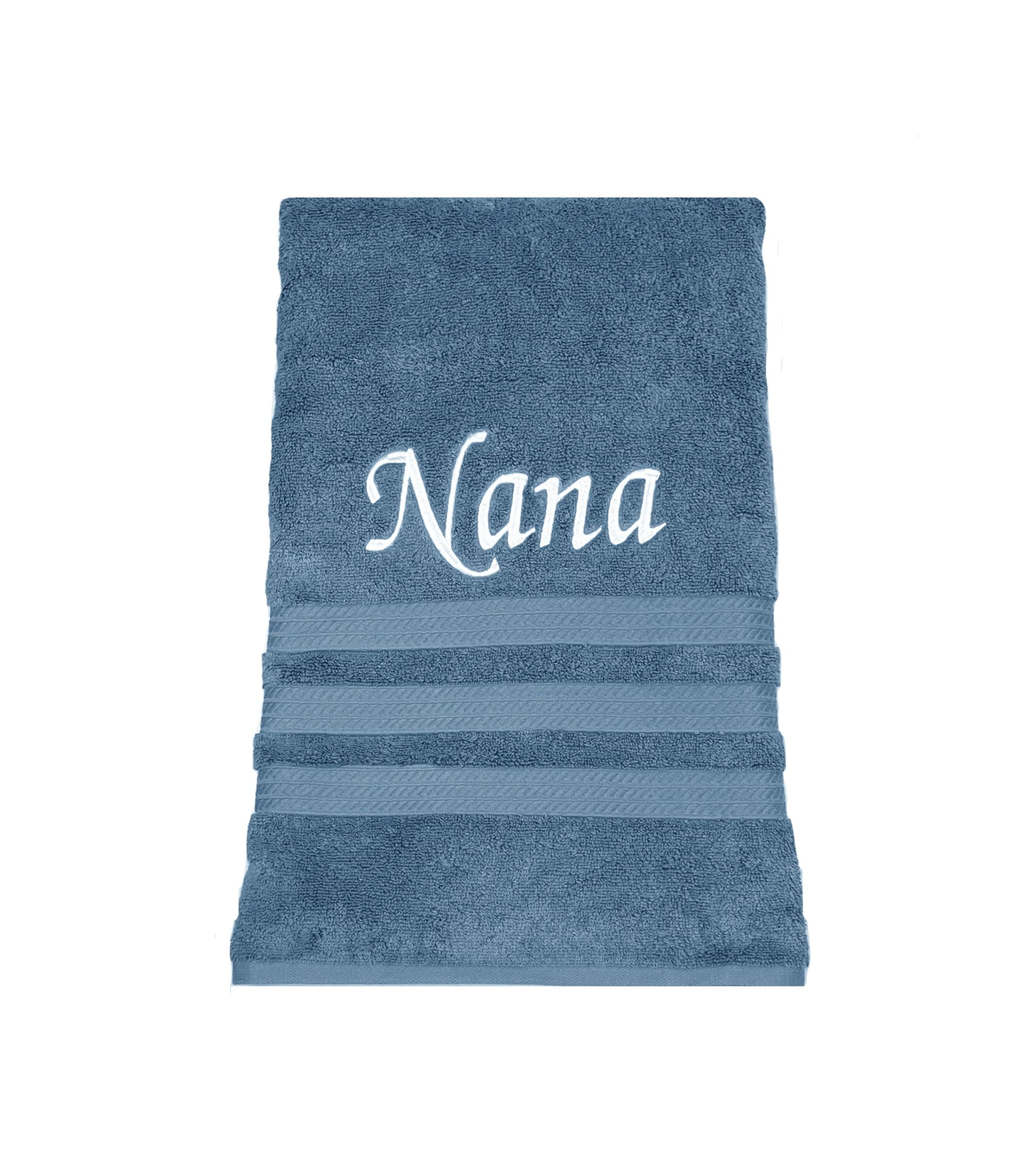 Liberty21 Luxury Bath Towel Embroidered with Custom Personalized Monogram or Name. 100% Cotton. (Light Blue)