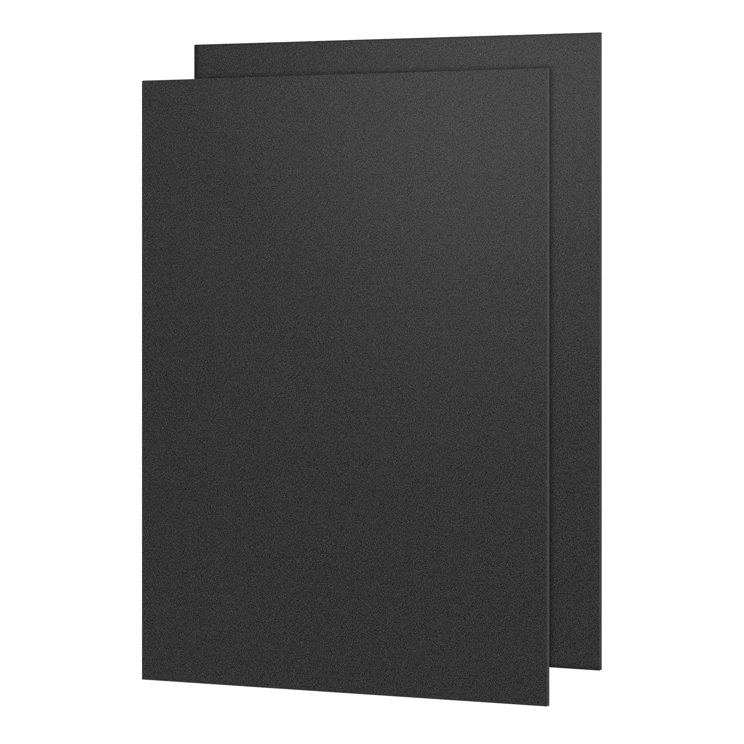 ABS Plastic Sheet 8" x 12" x 0.060" Thick Black Moldable Flexible Thermoplastic Panel 1/16" Thick (1.5mm) for Craft Projects, Robotics Competitions - Textured & Smooth Surface, Pack of 2