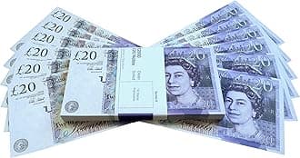 PROP MONEY | UK COMPANY | UK POUNDS GBP BANK 100 20 NOTES Extra Bank Strap - Movies Play Fake Casino Photo Booth