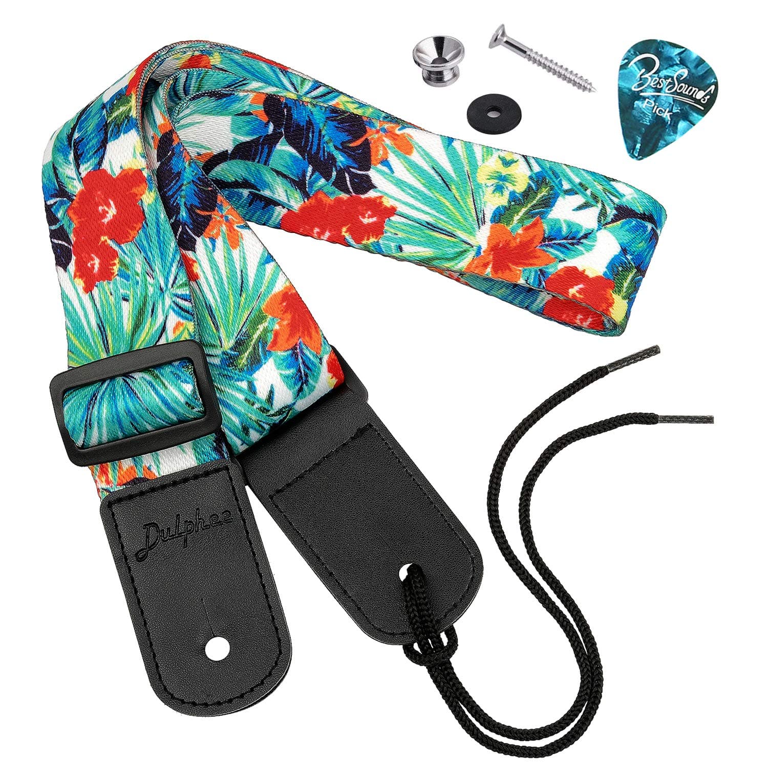 Ukulele Strap Hawaiian Adjustable Uke Shoulder Strap for Soprano Concert Tenor Baritone Ukulele, Mandolin and Banjo