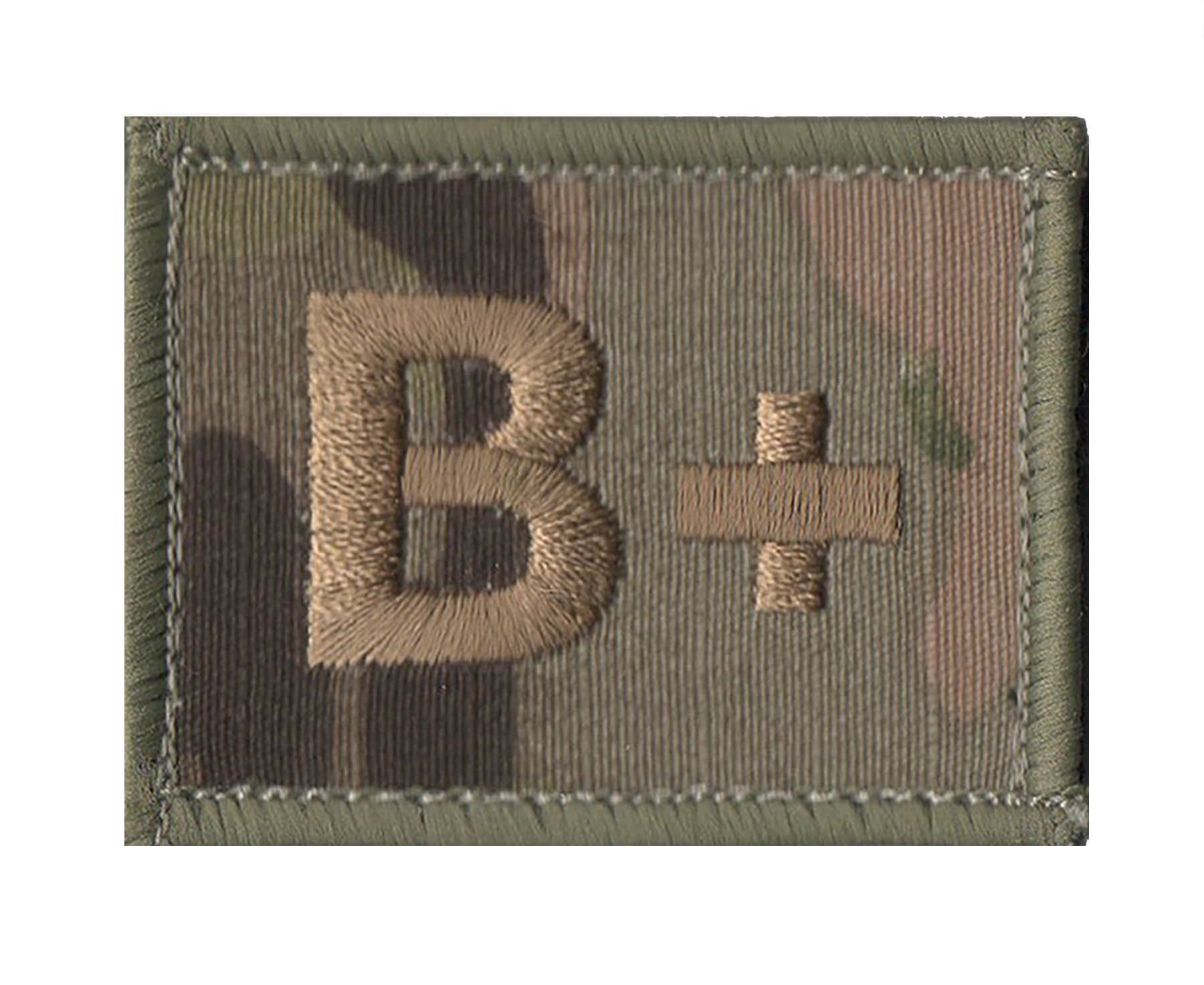 B+ Multicam/MTP Hook and Loop Blood Group Patch Badge