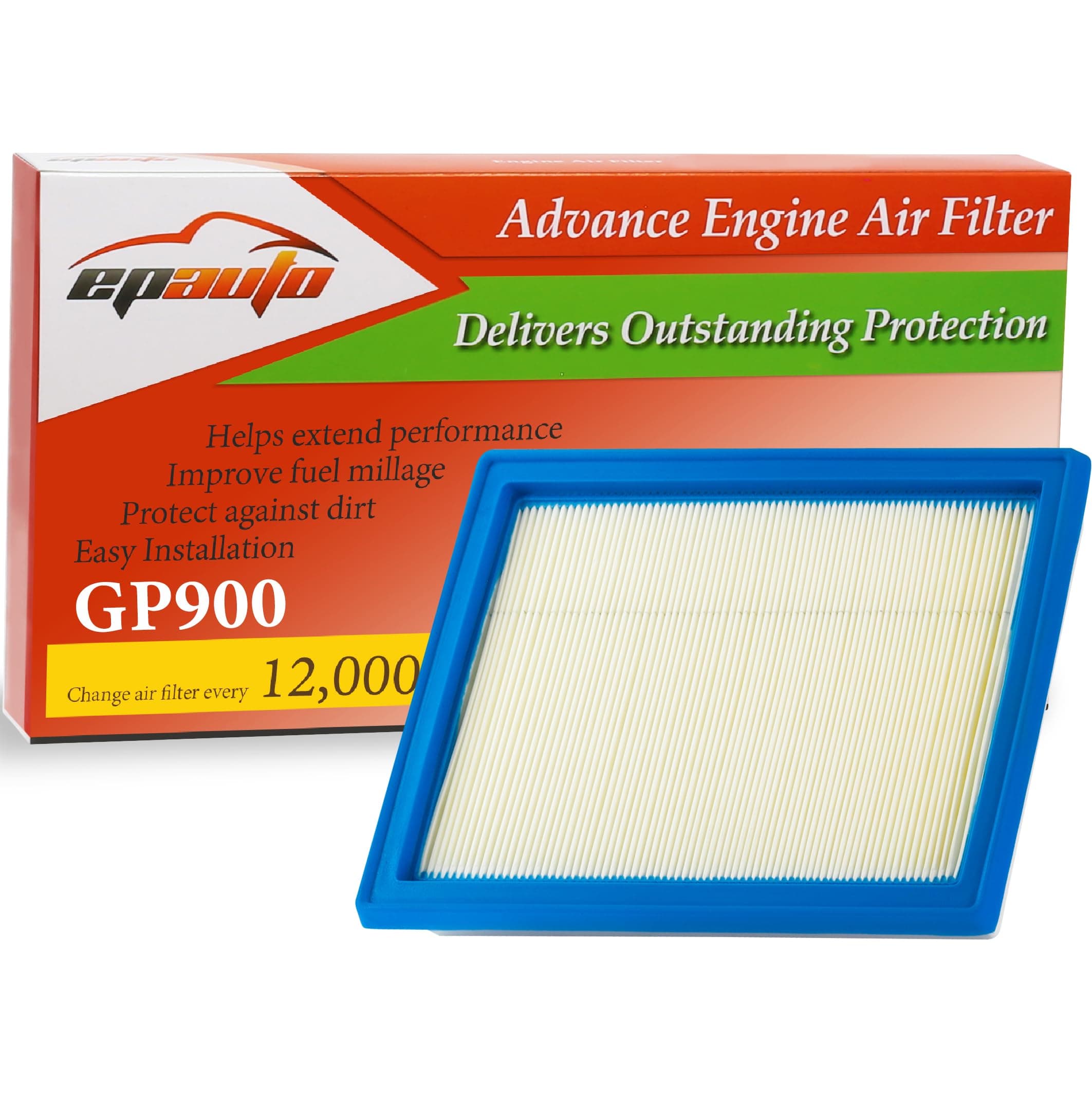 EPAuto GP900 (CA6900) Engine Air Filter, Replacement for Infiniti Q50, Q60, Q70, QX70, FX35, FX50, Nissan Sentra, Rogue, Juke, 300ZX – Fits Select Models 1990–2022, V6/V8 Gas Engines