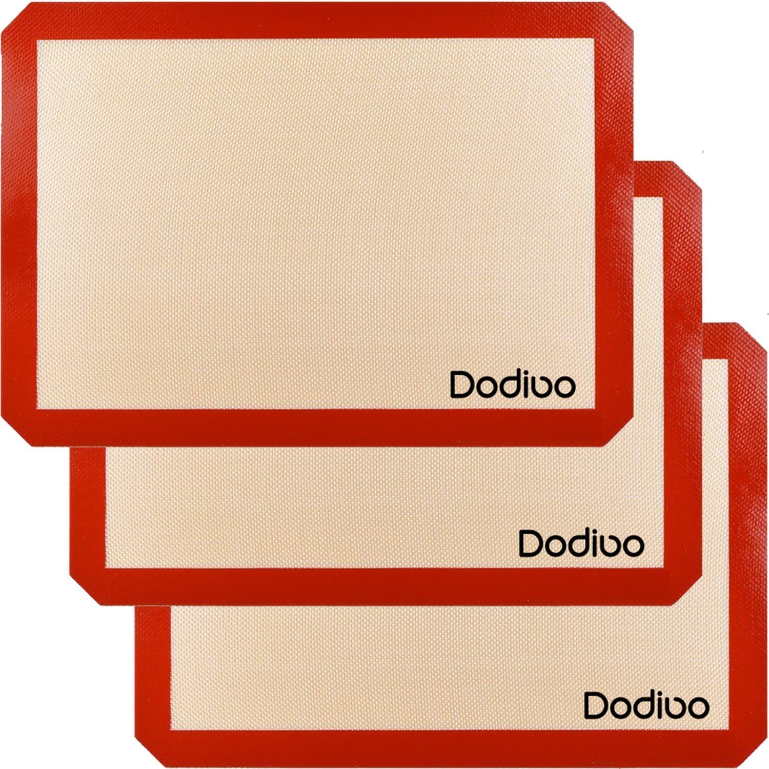 Silicone Baking Mat - Set of 3 Half Sheet (Thick & Large 11 5/8"x16 1/2") - Non Stick Silicon Liner for Bake Pans & Rolling - Macaron/Pastry/Cookie/Bun/Bread Making - Sheet Professional Grade Nonstick