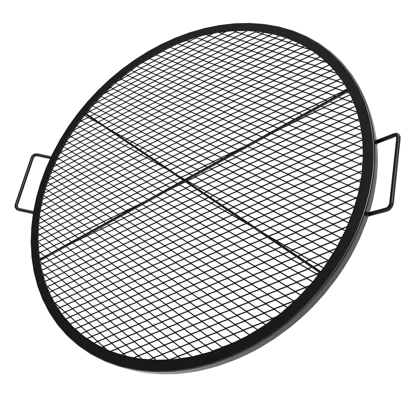 Heavy Duty X-Marks Fire Pit Cooking Grill Grates with Support X Wire, 24" Outdoor Round Cooking Grate BBQ Campfire Grill Grid - Camping Cookware