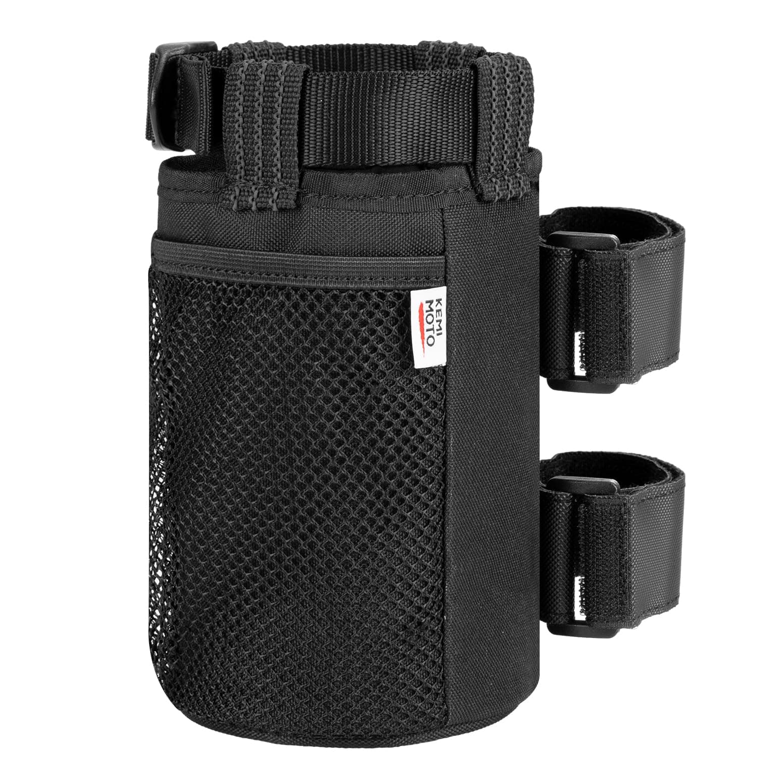 1 Pack Cup Holder, Roll Bar Cup Holder for UTVs Wheelchair Scooter Walker Rollator Bike Golf Cart Boat with Mesh Pockets and Sticky Straps