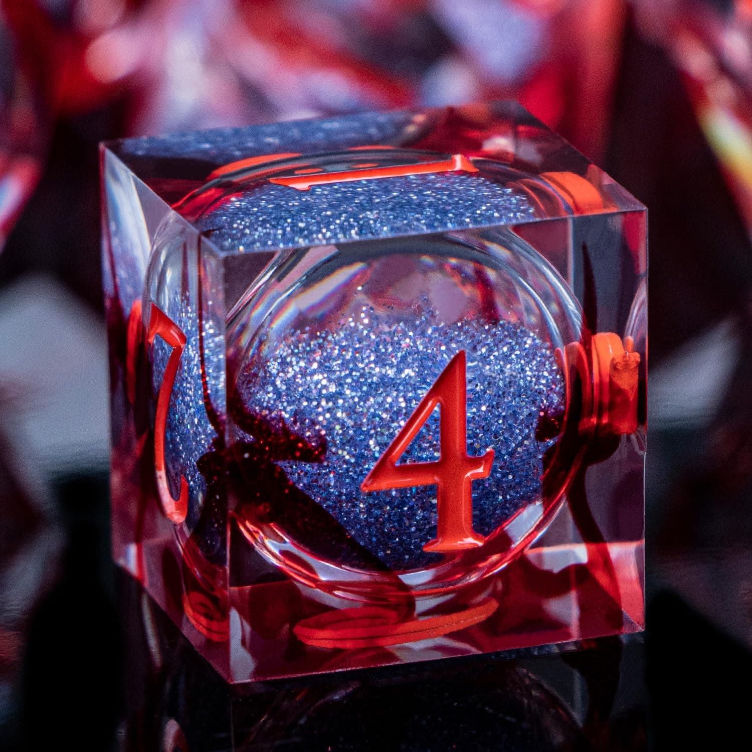 ARUOHHA Liquid Core DND Dice Set, Blood Sharp Edged Dragons Dice Compatible with D&D RPG Role Playing Games, Resin Blood Red Polyhedral Dungeons D and D Dice with Gift Box D20 D12 D10 D8 D6 D4