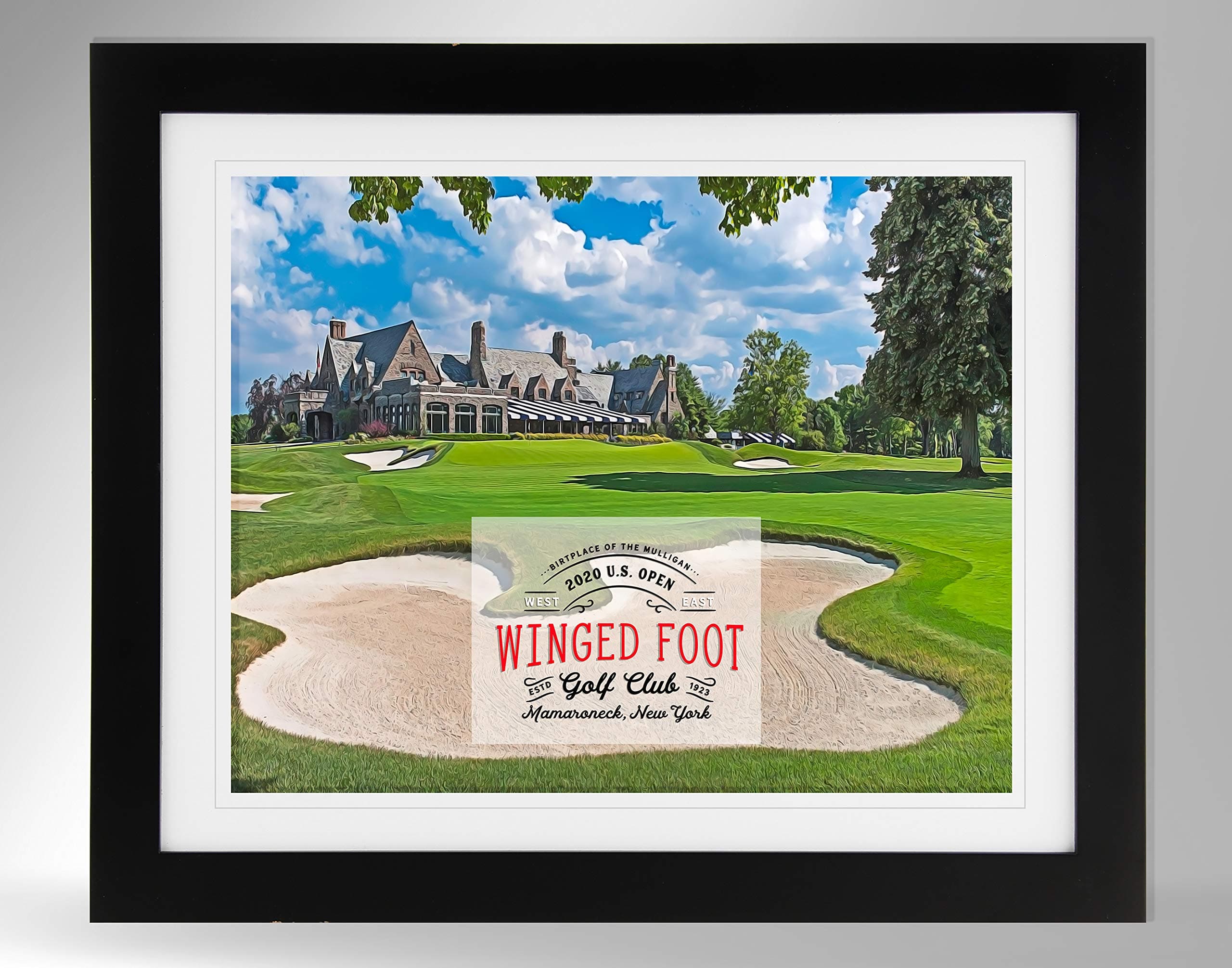 Winged Foot G.C. impressionism effect wall art print, Winged Foot golf poster, not framed