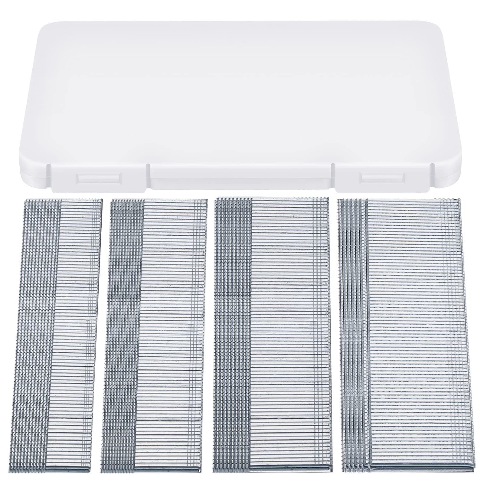 2000 Pieces 18Ga Brad Nails Galvanized Finish Nail Galvanized Brad Nails 5/8 Inch-500, 3/4 Inch-500, 1 Inch-500, 1-1/4 Inch-500 with Storage Box for Repairing Molding Cabinetry Building Assembly