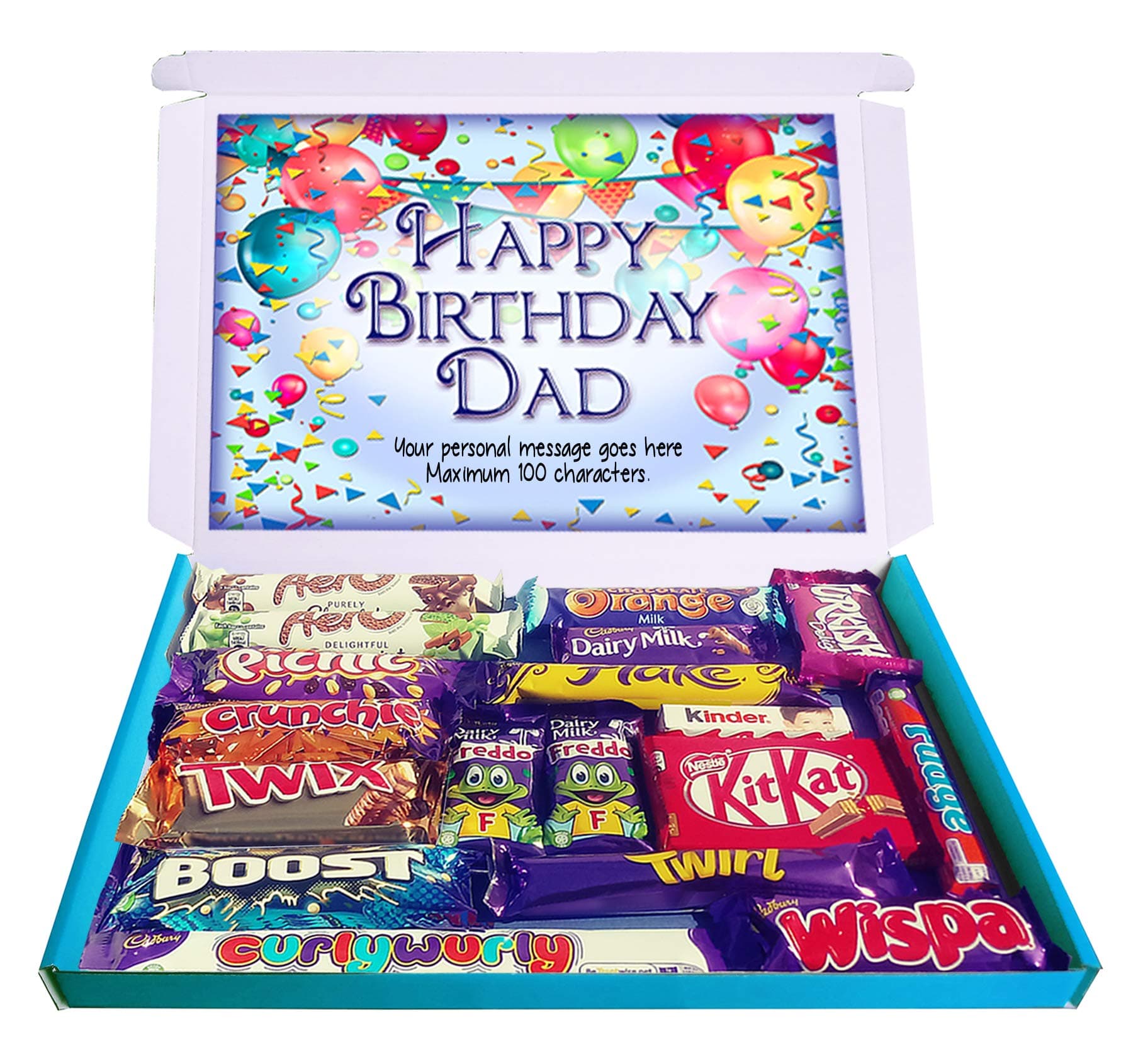Personalised Happy Birthday DAD Gift Hamper Chocolate Selection Box Unique Gift