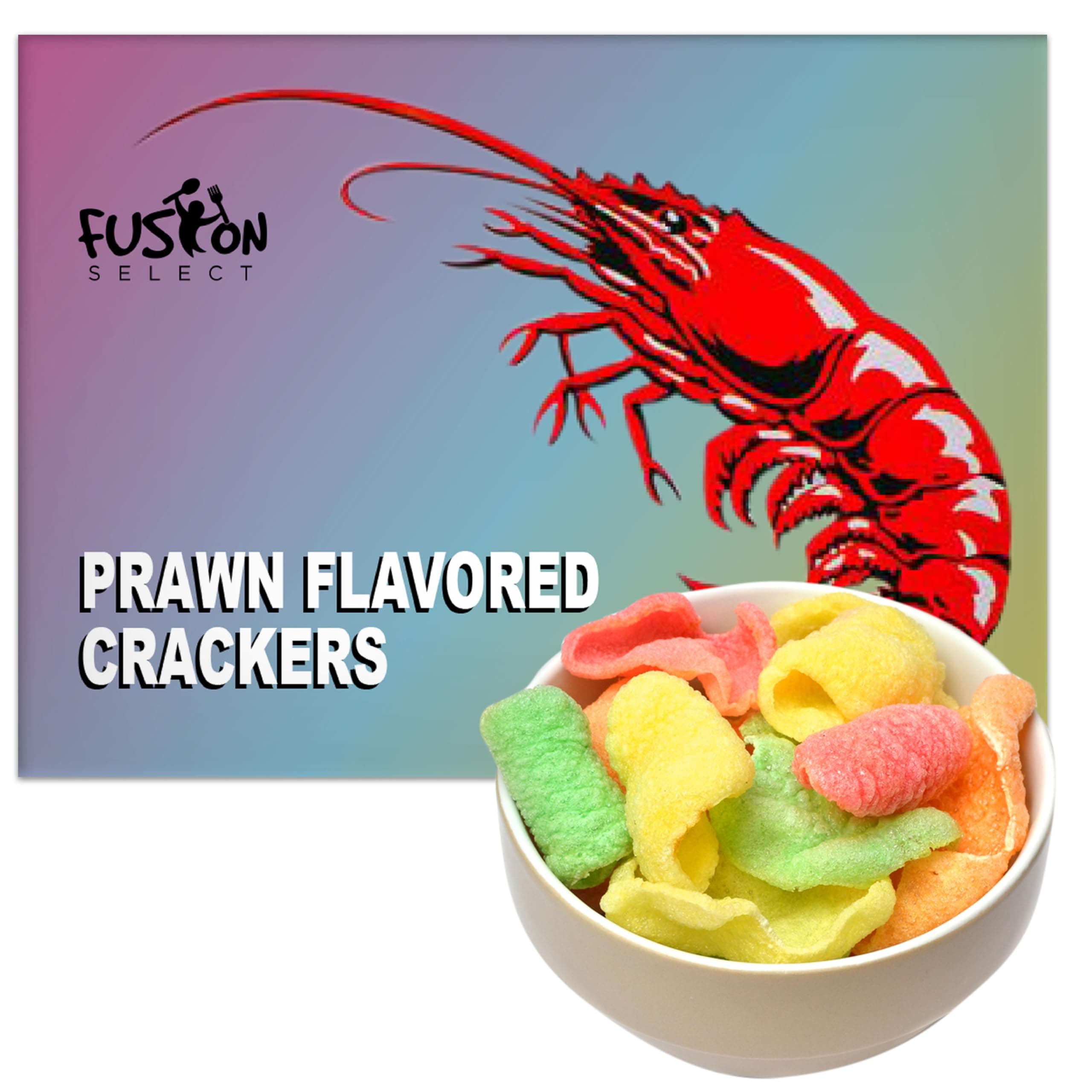 Fusion Select 1 Pk Uncooked Prawn Crackers - Multi-Colored Shrimp Chips for Sharing, Serving Snack Platters at Parties - Dehydrated Seafood Chips, Ready to Cook & Easy to Fry - Savory Asian Snacks 8oz