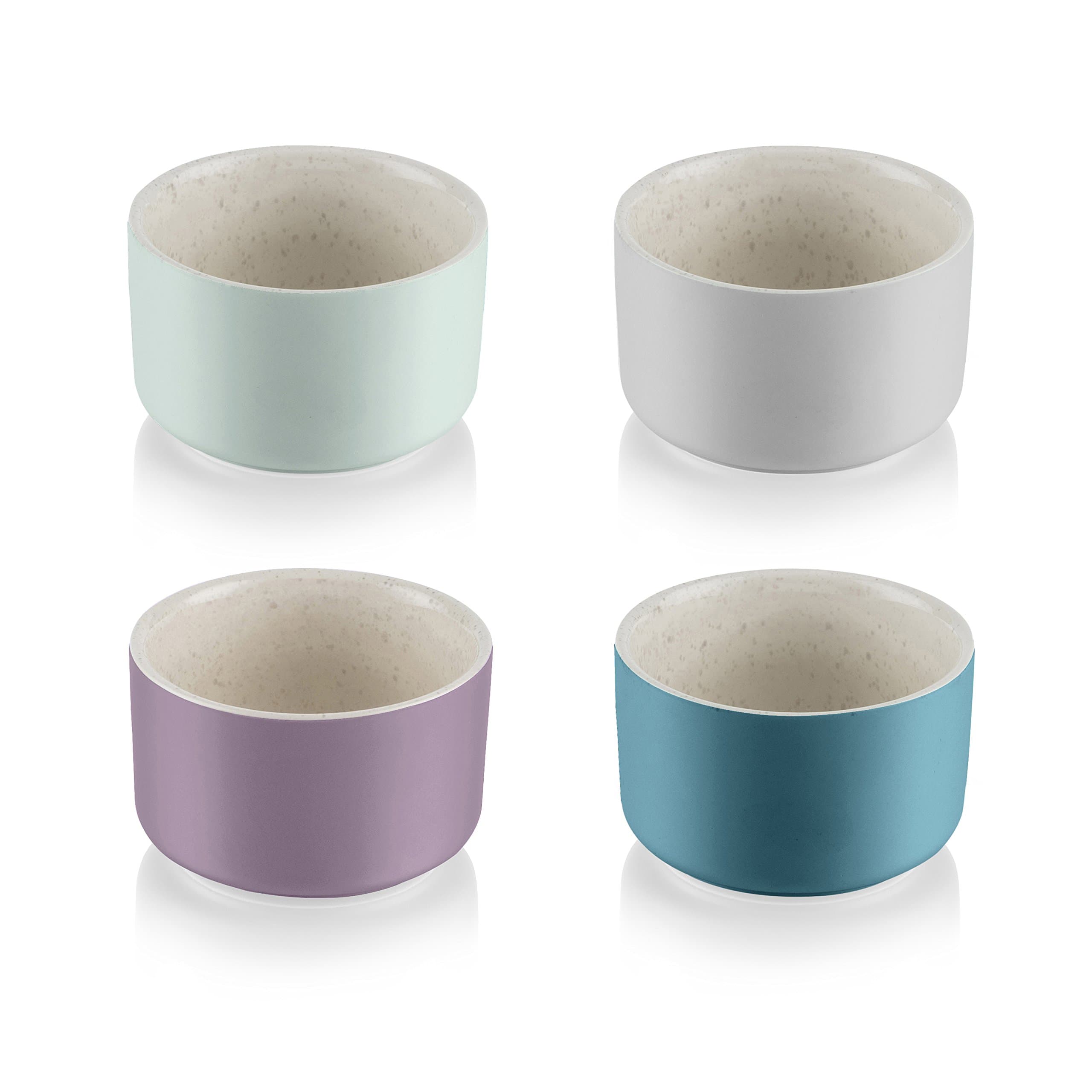 Fearne by Swan Small Ramekin Dishes, Ceramic Stoneware, Assorted Pastel Colours, Set of 4