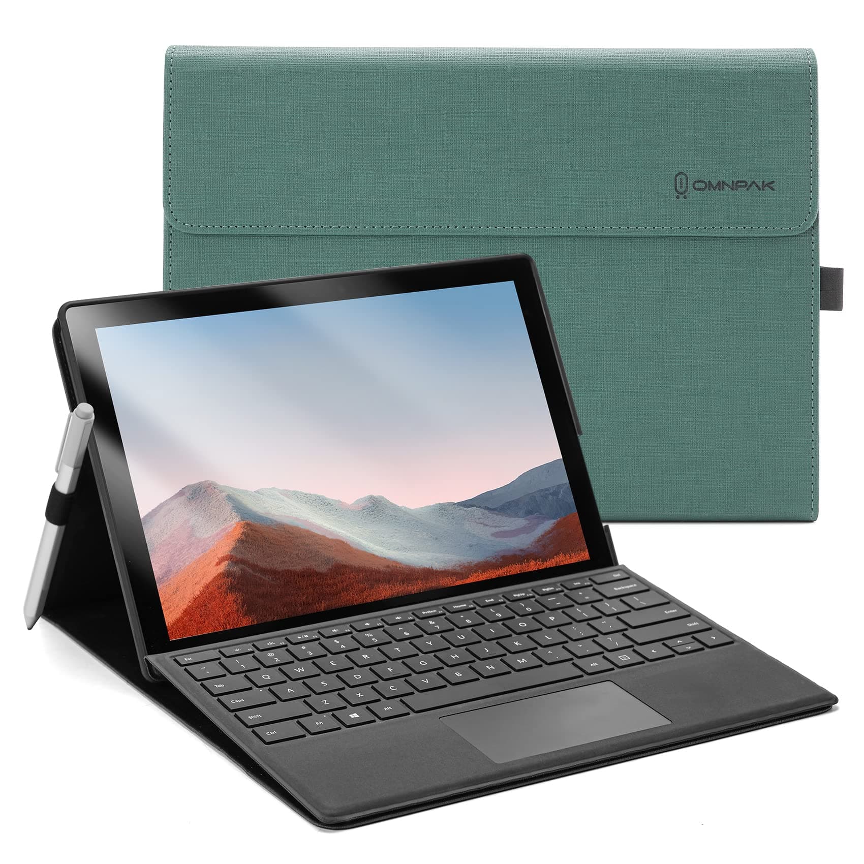 Omnpak Case for Microsoft Surface Pro 7+ (2021)/Surface Pro 7(2019)/Surface Pro 6(2018)/Surface Pro 5(2017)/Surface Pro 4, Adjustable Viewing Angle, Compatible with Type Cover Keyboard