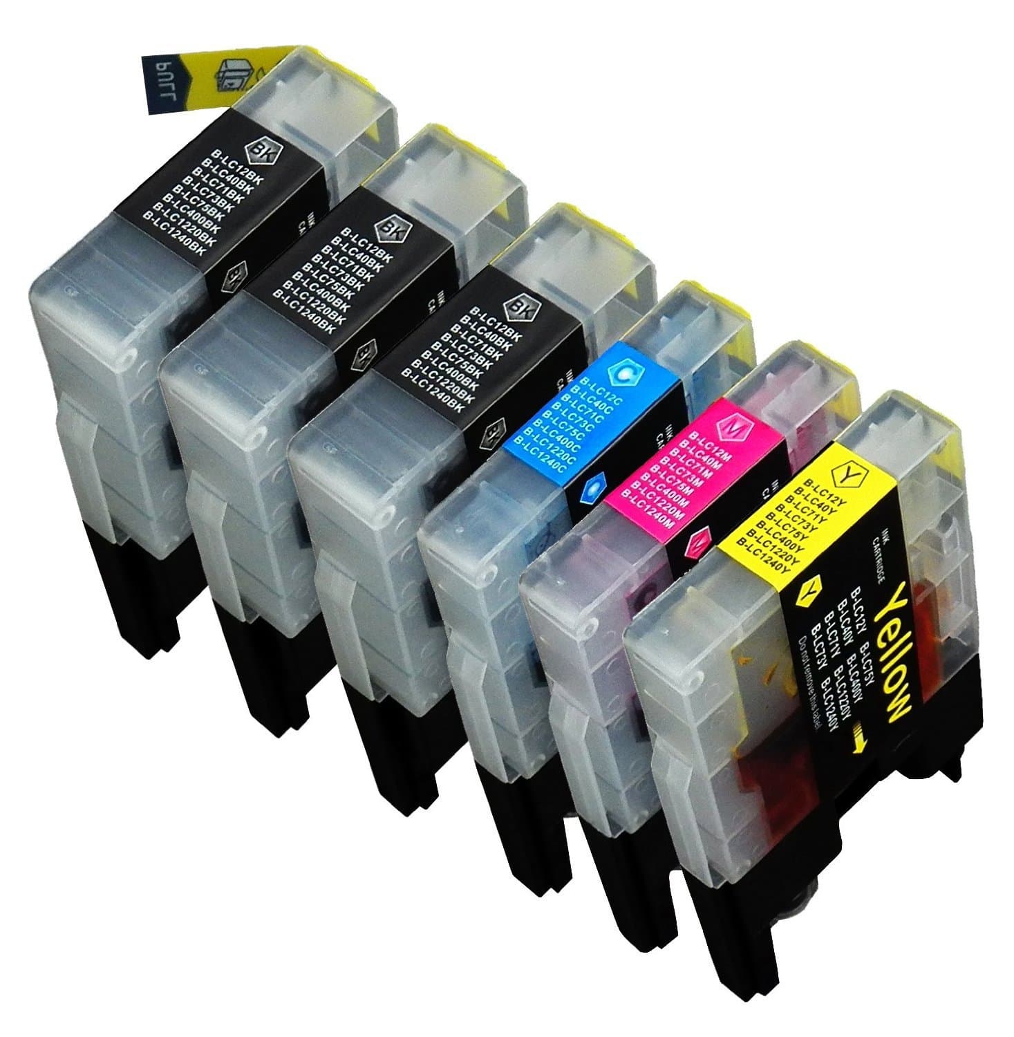 Viprint® 6 Pack Compatible Brother Lc-71 , Lc-75 3 Black, 1 Cyan, 1 Magenta, 1 Yellow for Use with Brother Mfc-j280w, Mfc-j425w, Mfc-j430w, Mfc-j435w, Mfc-j5910dw, Mfc-j625dw, Mfc-j6510dw, Mfc-j6710dw, Mfc-j6910dw, Mfc-j825dw, Mfc-j835dw. Ink Cartridges for Inkjet Printers. Lc-1240bk , Lc-1240c , Lc-1240m , Lc-1240y