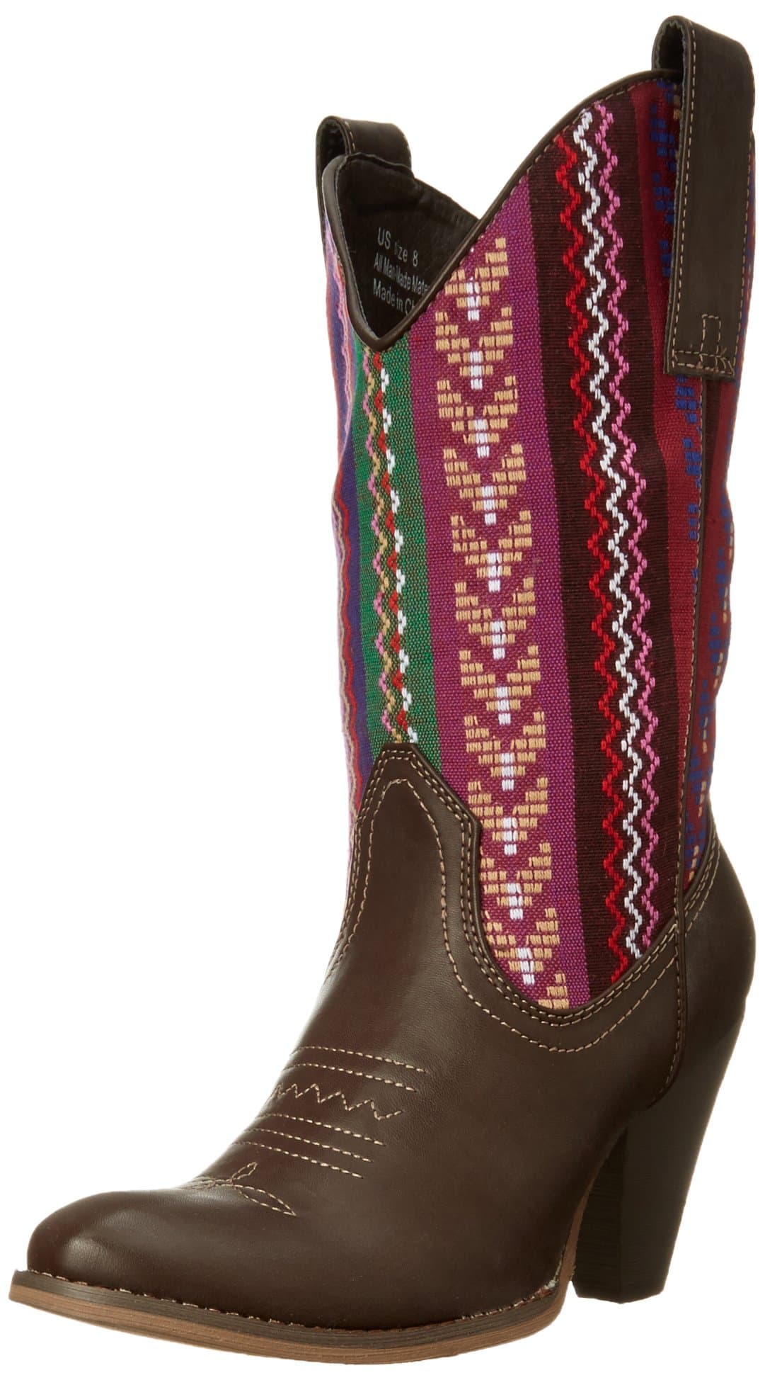 Spite Women's Silverwood Western Boot,Brown/Multi,8 B US