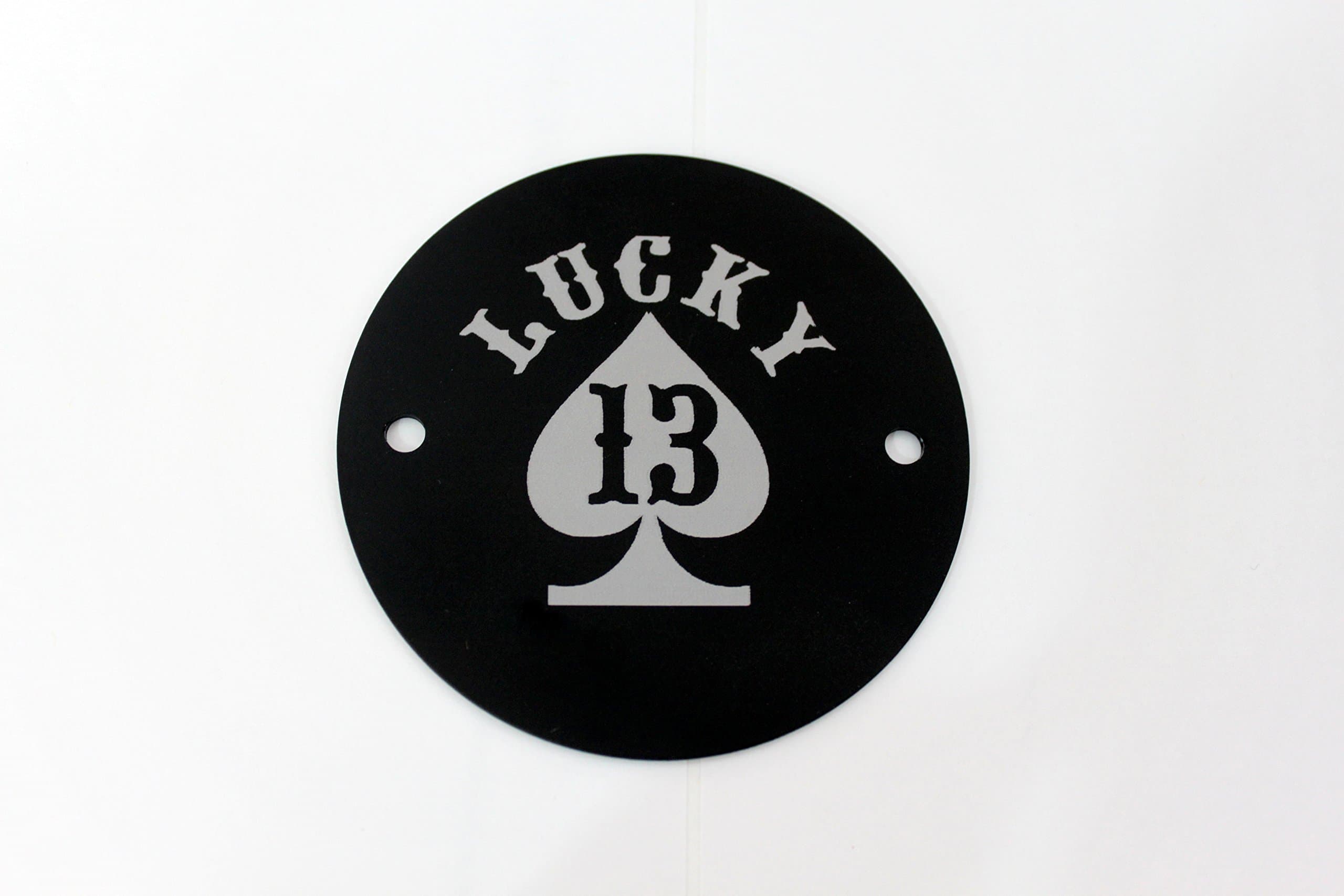 2 hole Points Cover Custom laser engraved with Lucky 13 logo Fits Harley Davidson