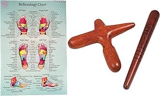 Massage toolsets with Chart for Professionals Foot Hand Massage Wooden Stick Reflexology (English, Set 2 + Chart)