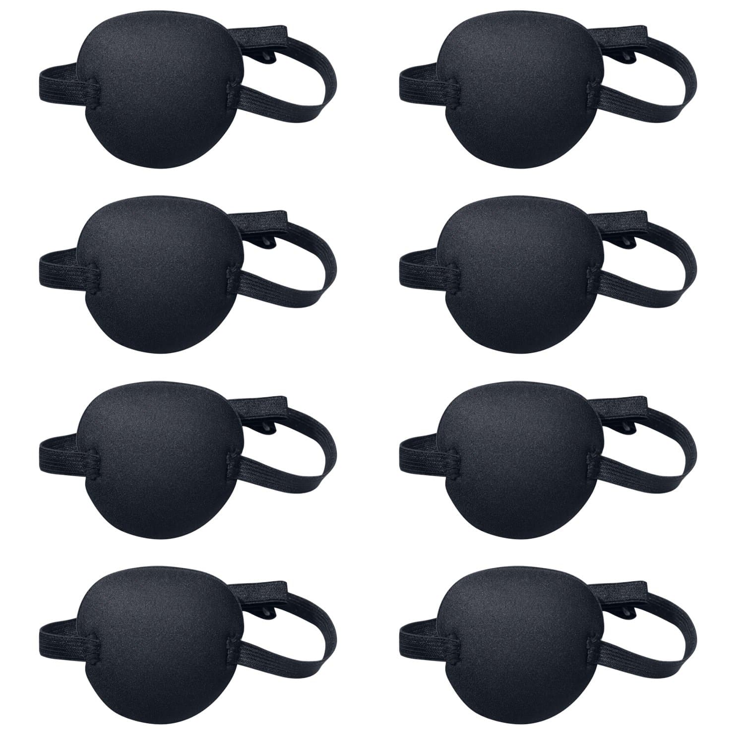 ComfyableAdult's and Kid's Adjustable Eye Patch with Buckle (Black, Pack of 8)