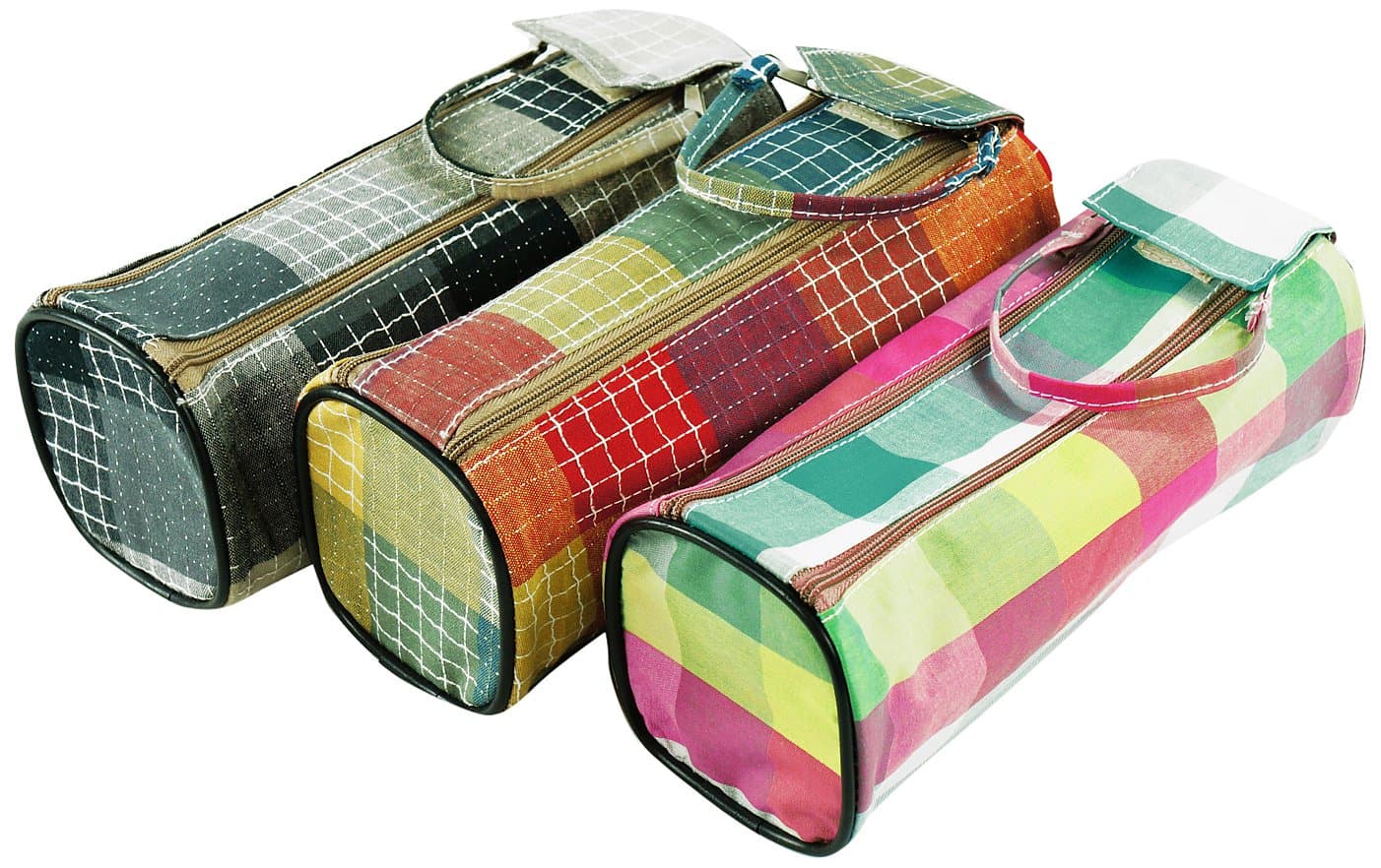 Winnable 52341 Plaid Double Zipper Pencil Case