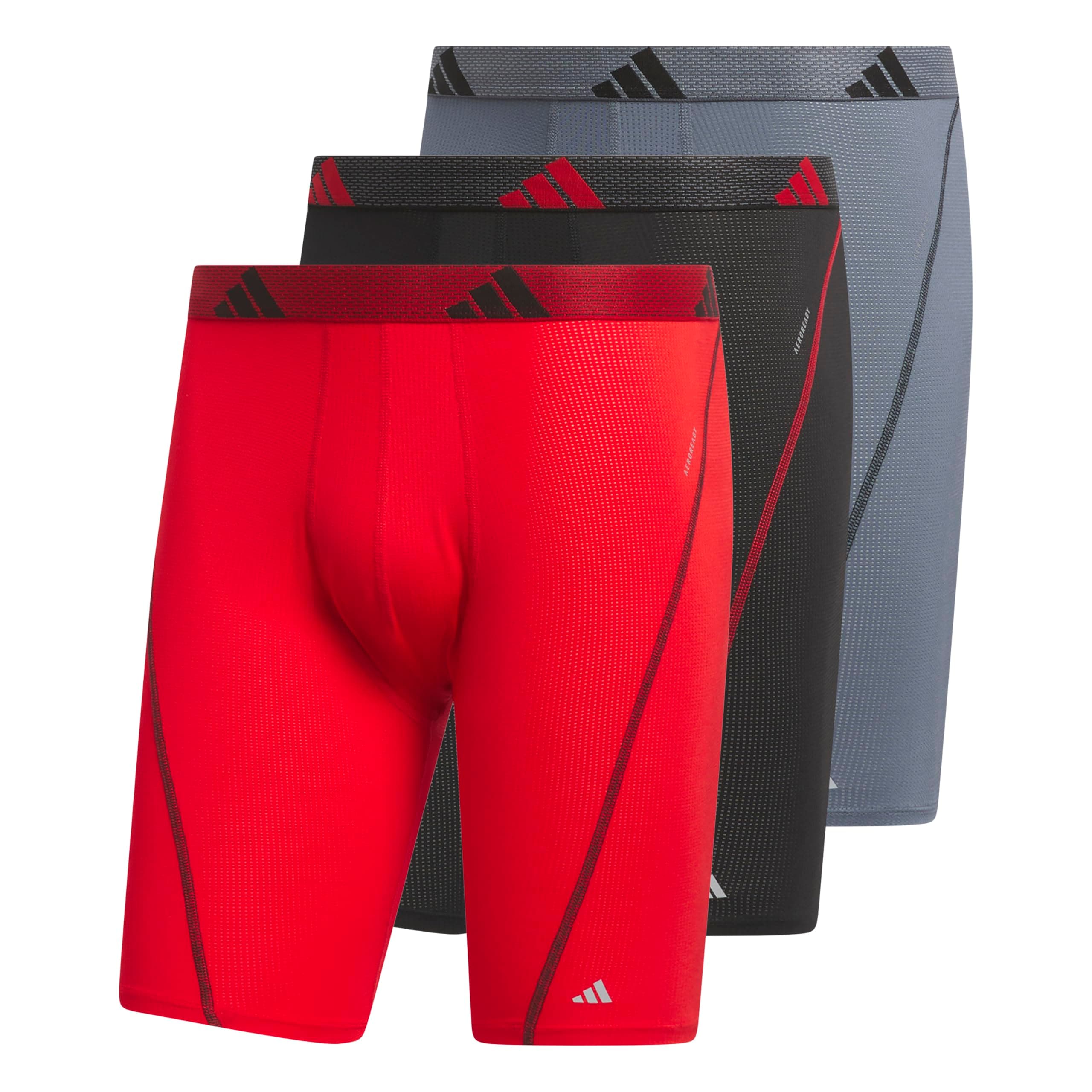 Men's Performance Mesh Long Boxer Briefs (3-Pack) Breathable Workout Underwear