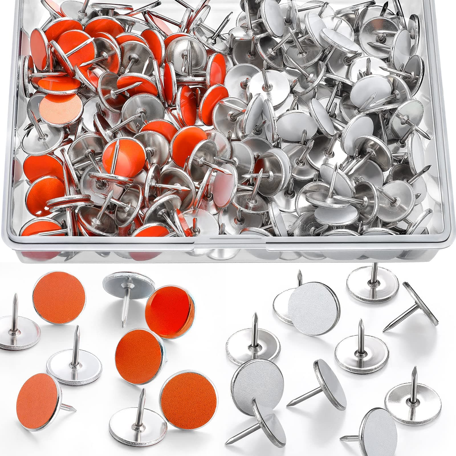 Epakh 200 Pack Reflective Tacks Trail Marking Tacks Reflective Trail Markers Hunting Reflector Mark Trail for Hunting Hiking Camping Tree Stand(White, Orange)